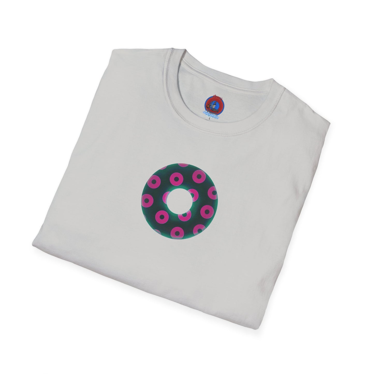 Plain Donuts/Unisex Soft-Style - "Plain Blimpy Paradoxical Donuts" - dark green/magenta donuts
