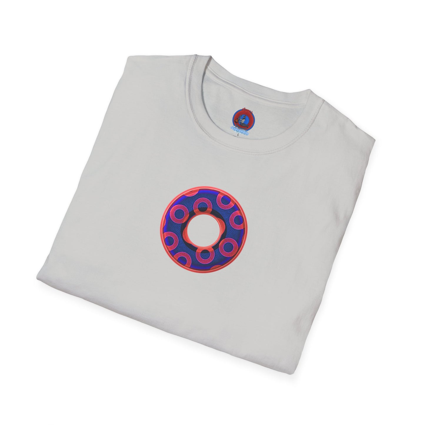 Plain Donuts/Unisex Soft-Style - "Plain Rustic Paradoxical Donuts" - red/dark royal blue donuts