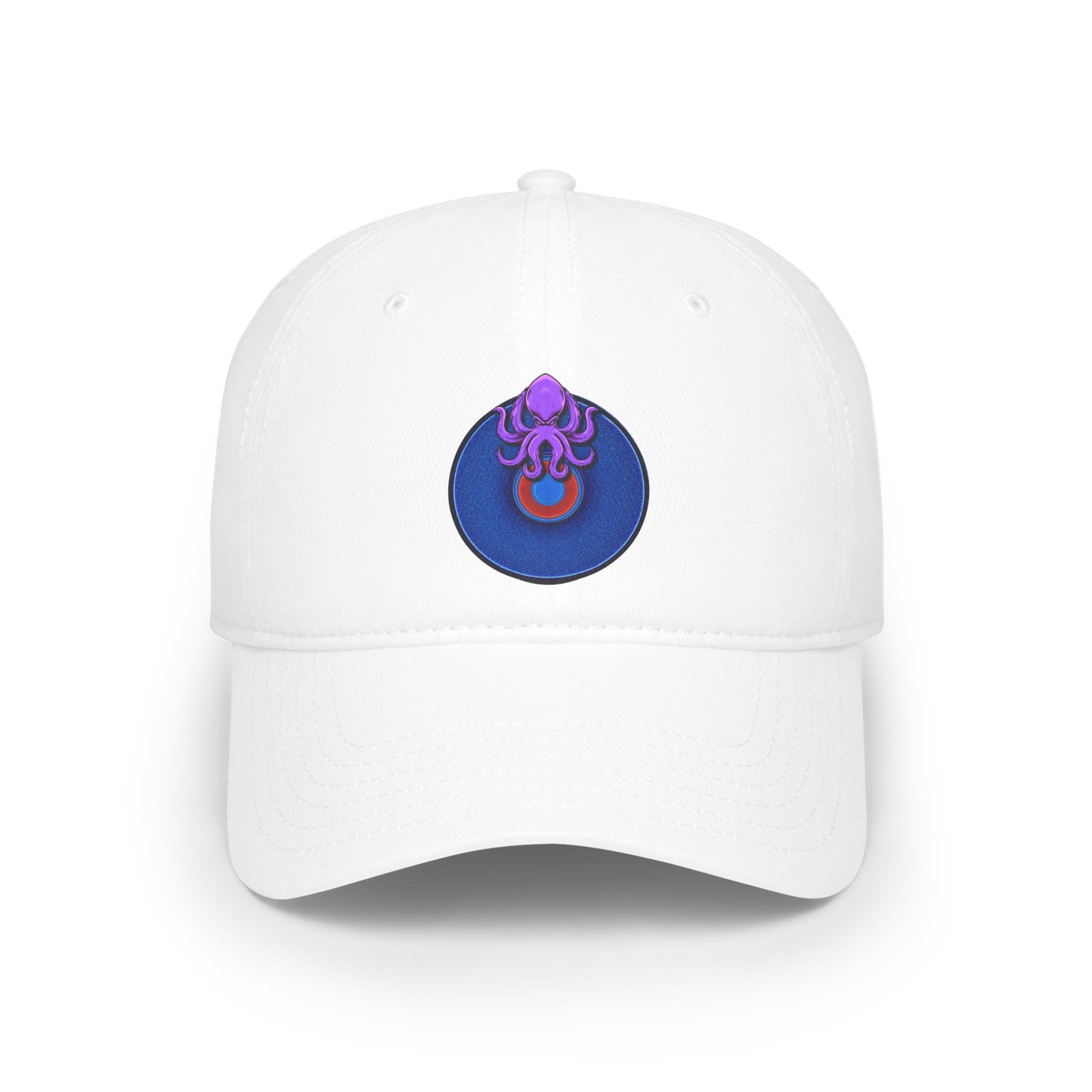 Lumpy Donut Baseball Cap - "Roger Moore's Donut" - variant 3 - vivid blue/red donut w/