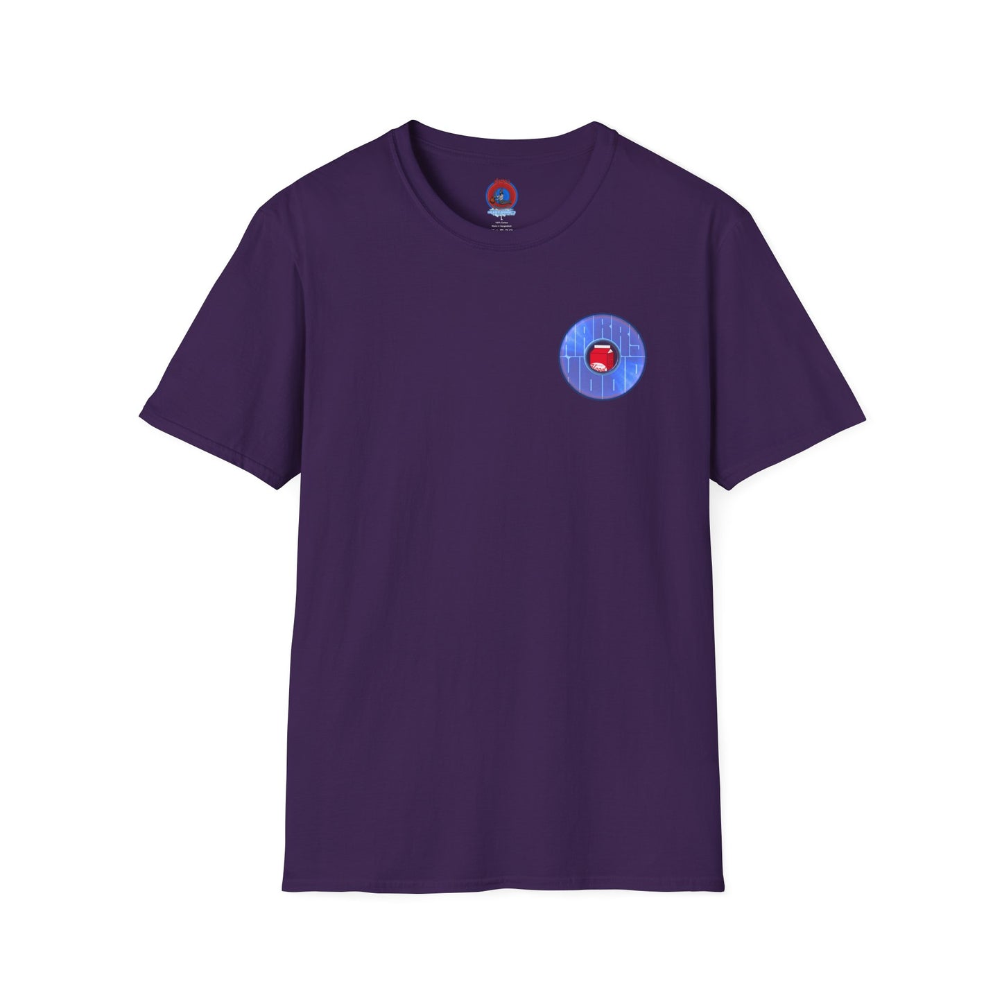 Classic Donut Tee - Unisex Soft-Style - "Harry Left His Shirt" - series 1.0  - variant 3 - purple/blue donut