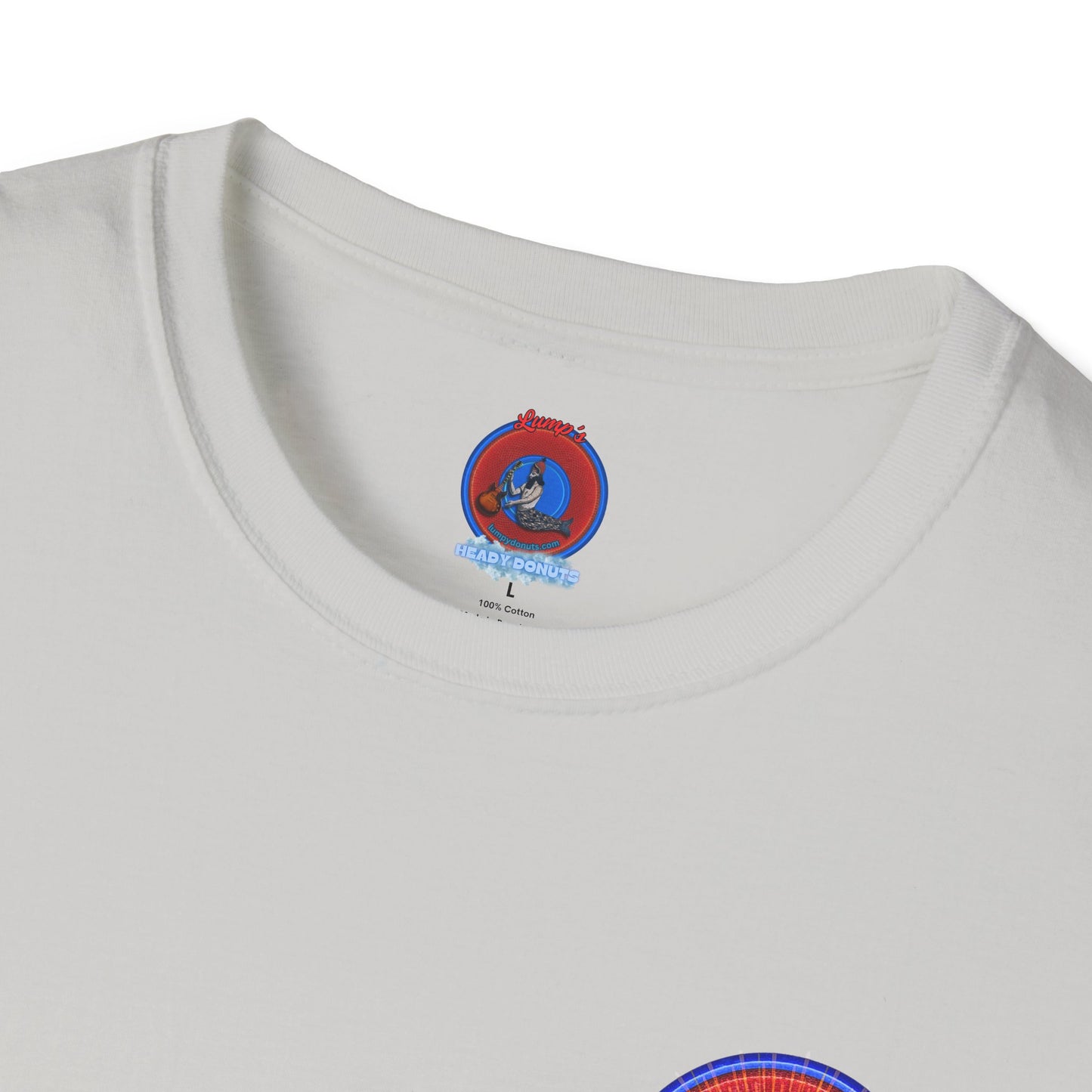 Classic Donut Tee - Unisex Soft-Style - "Donuts: Conjurers of Awesome" - series 1.0  - variant 2 - w/red donut