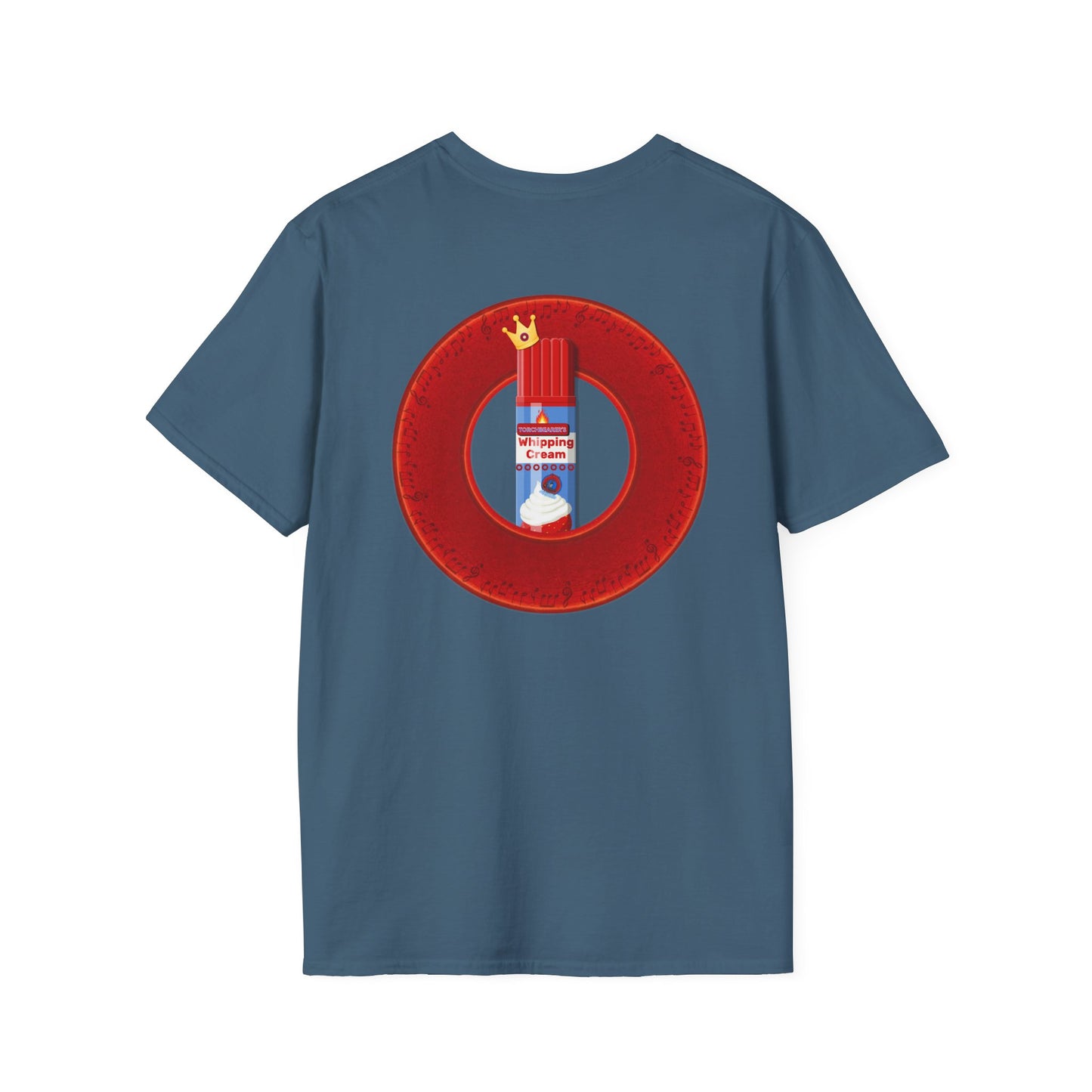 Classic Donut Tee - Unisex Soft-Style - "Princely Wooked Cream in a Can - YEMSG Donut " - vivid red donut
