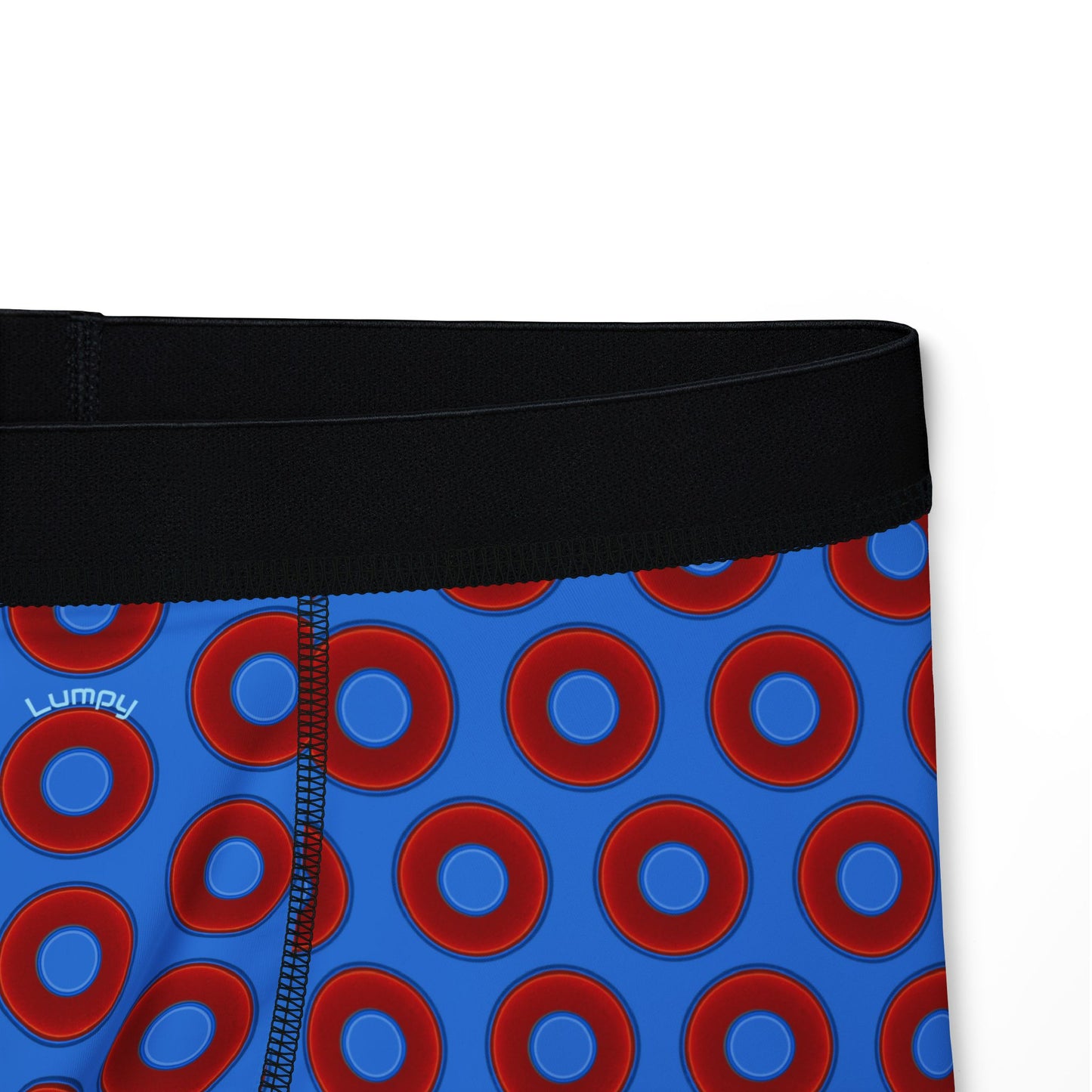 Men's Donut Boxers - red vivid donuts w/light royal blue background