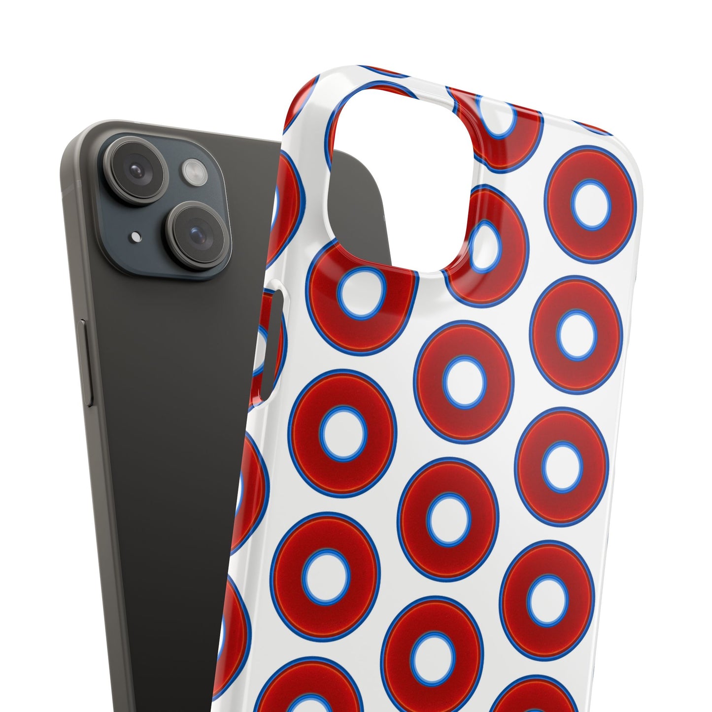 Lumpy Donut Snap Case - red vivid donut print w/white background