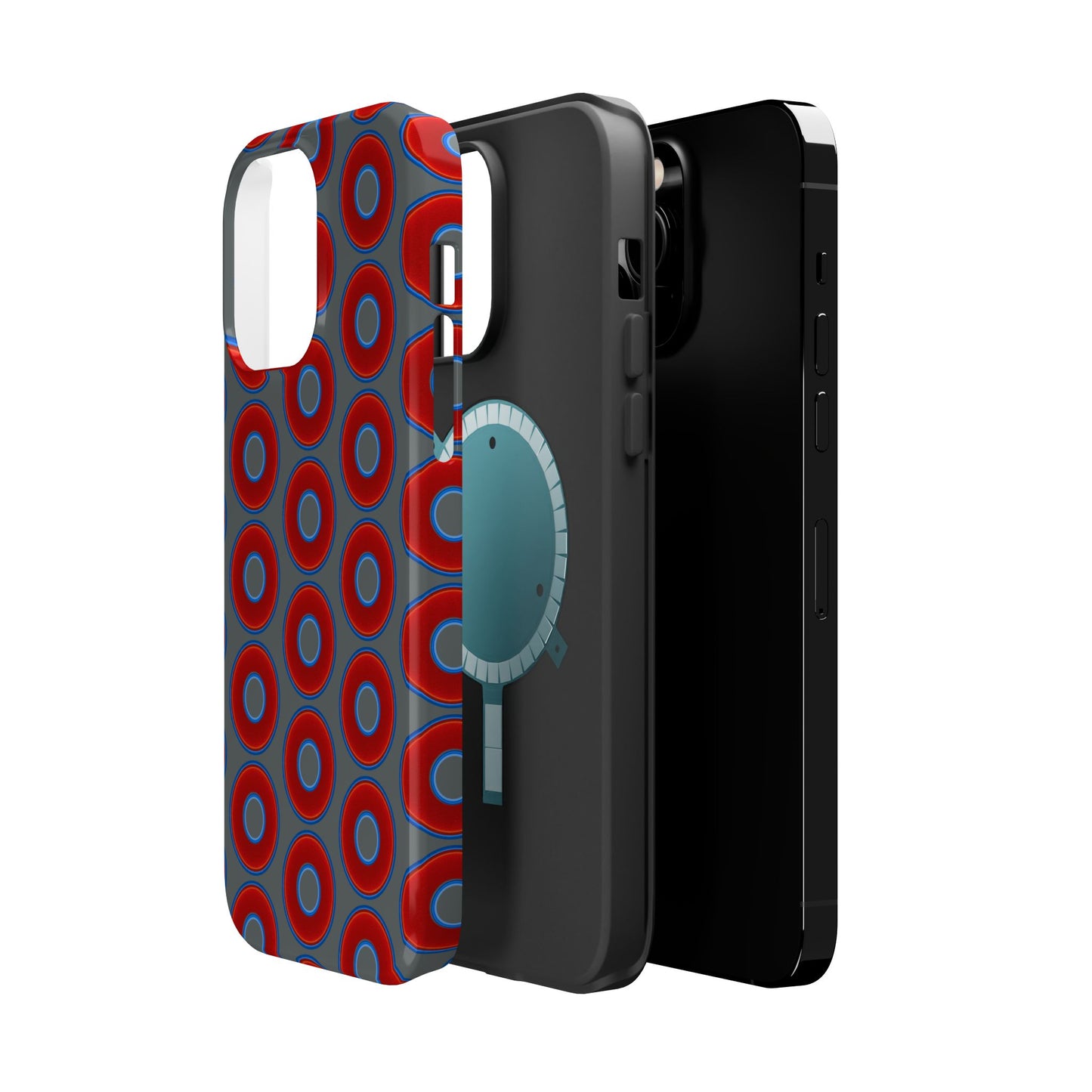 Magnetic Tough Donut Case - red vivid donut print w/dark gray background