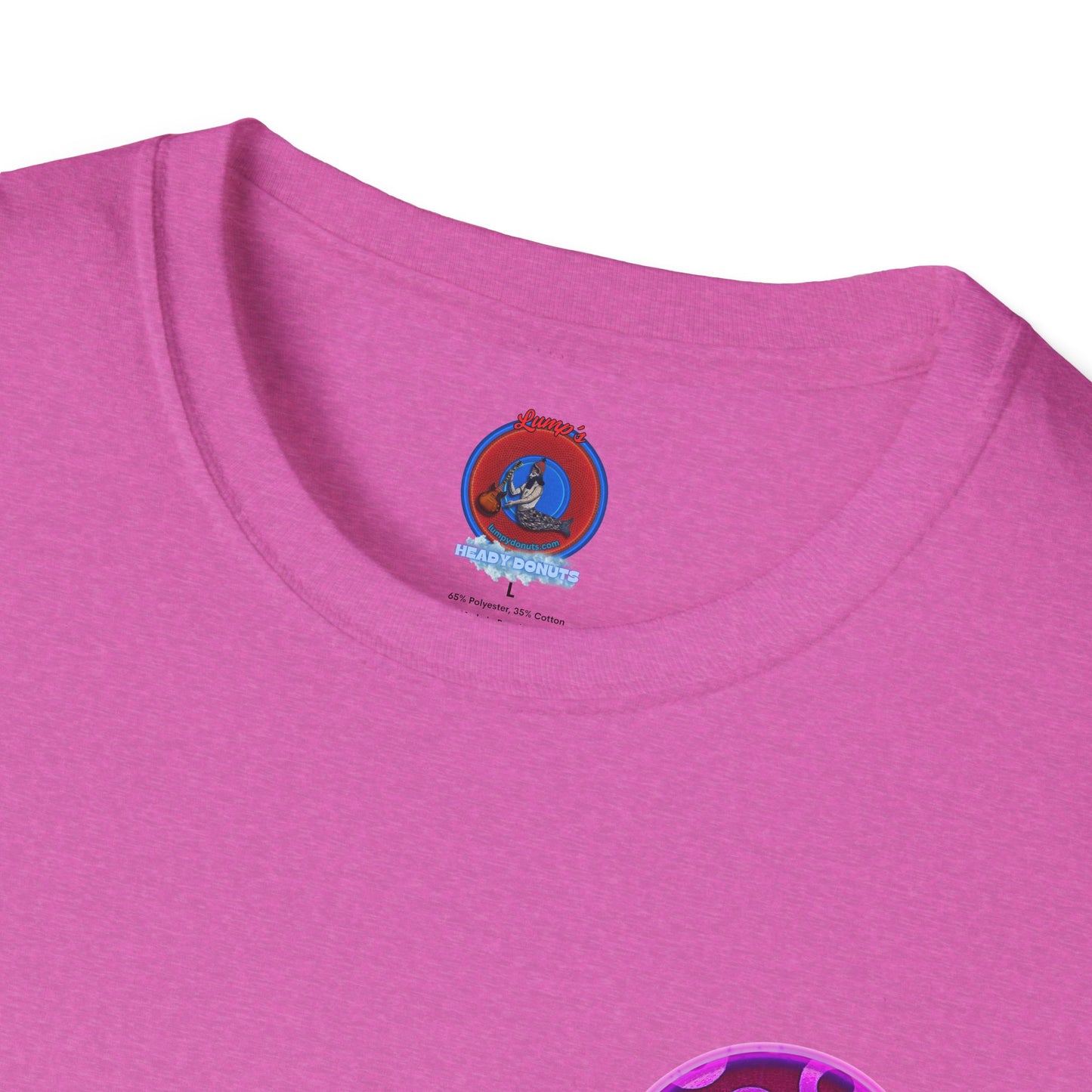 Classic Donut Tee - Unisex Soft-Style - "It's Ice Cream Popsicles - YEMSG Donut" - purple/magenta paradox donut - variant 2
