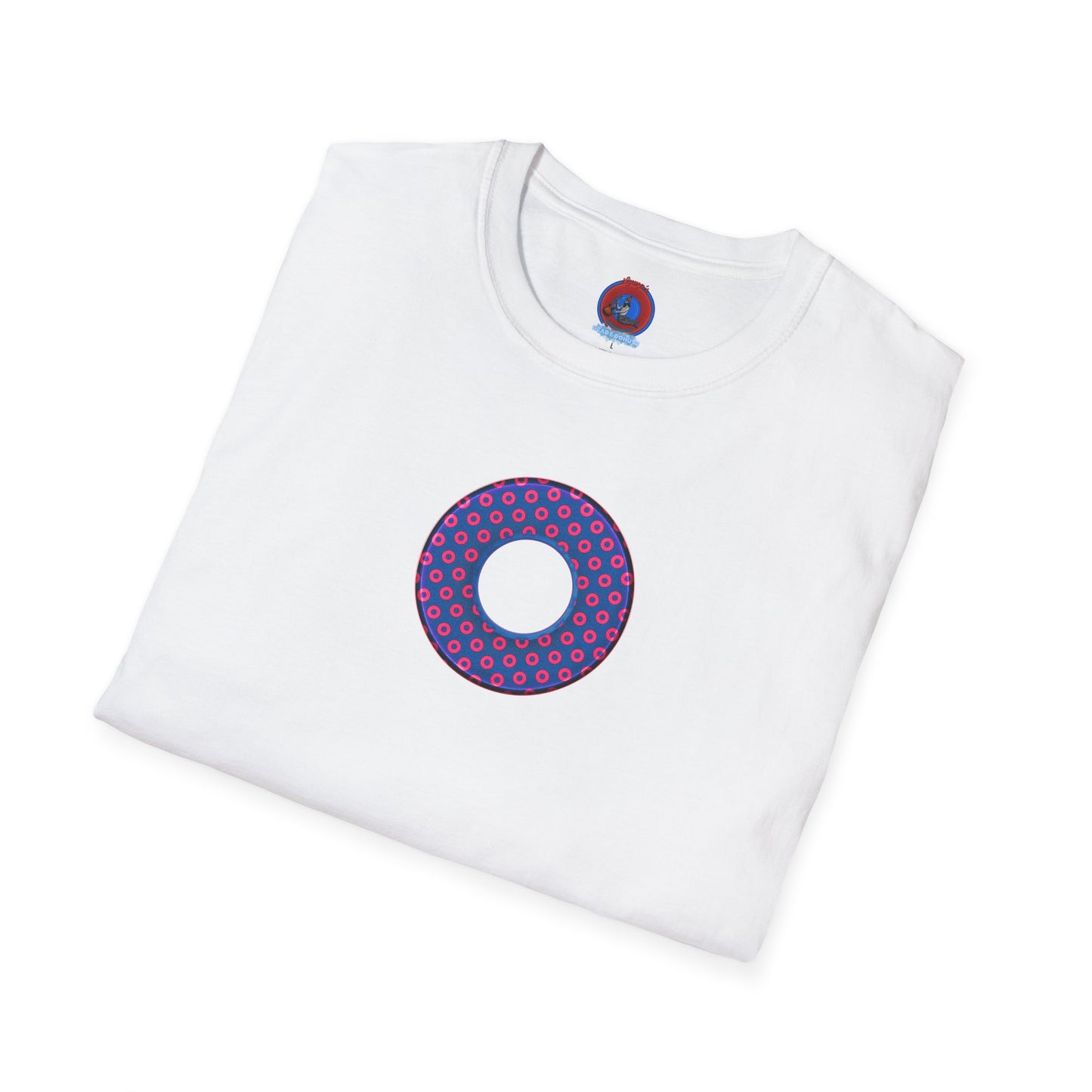 Plain Donuts/Unisex Soft-Style - "Plain Electric Paradoxical Donuts" - hot pink/navy blue donuts