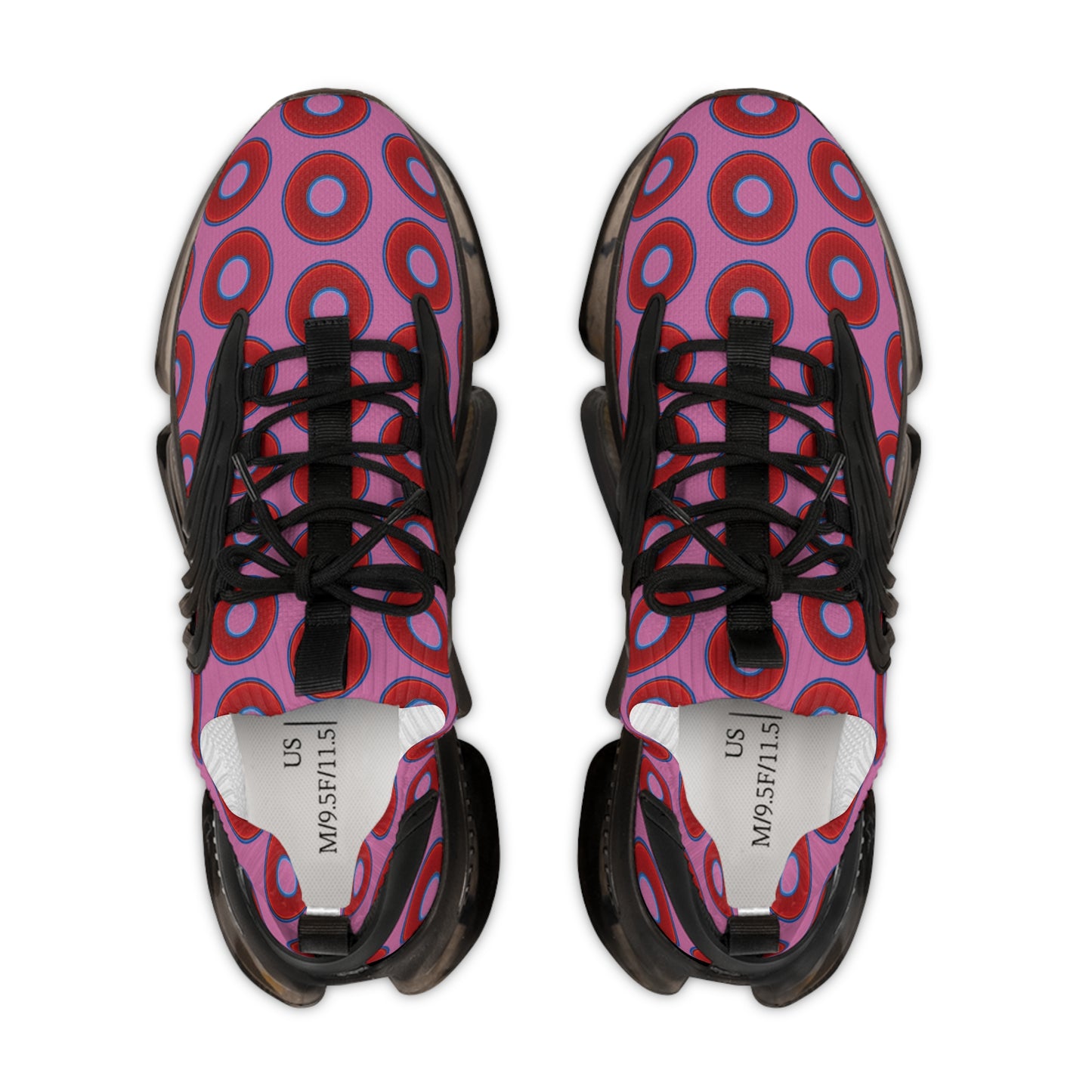 Donut Kicks - red vivid donut print w/light pink background