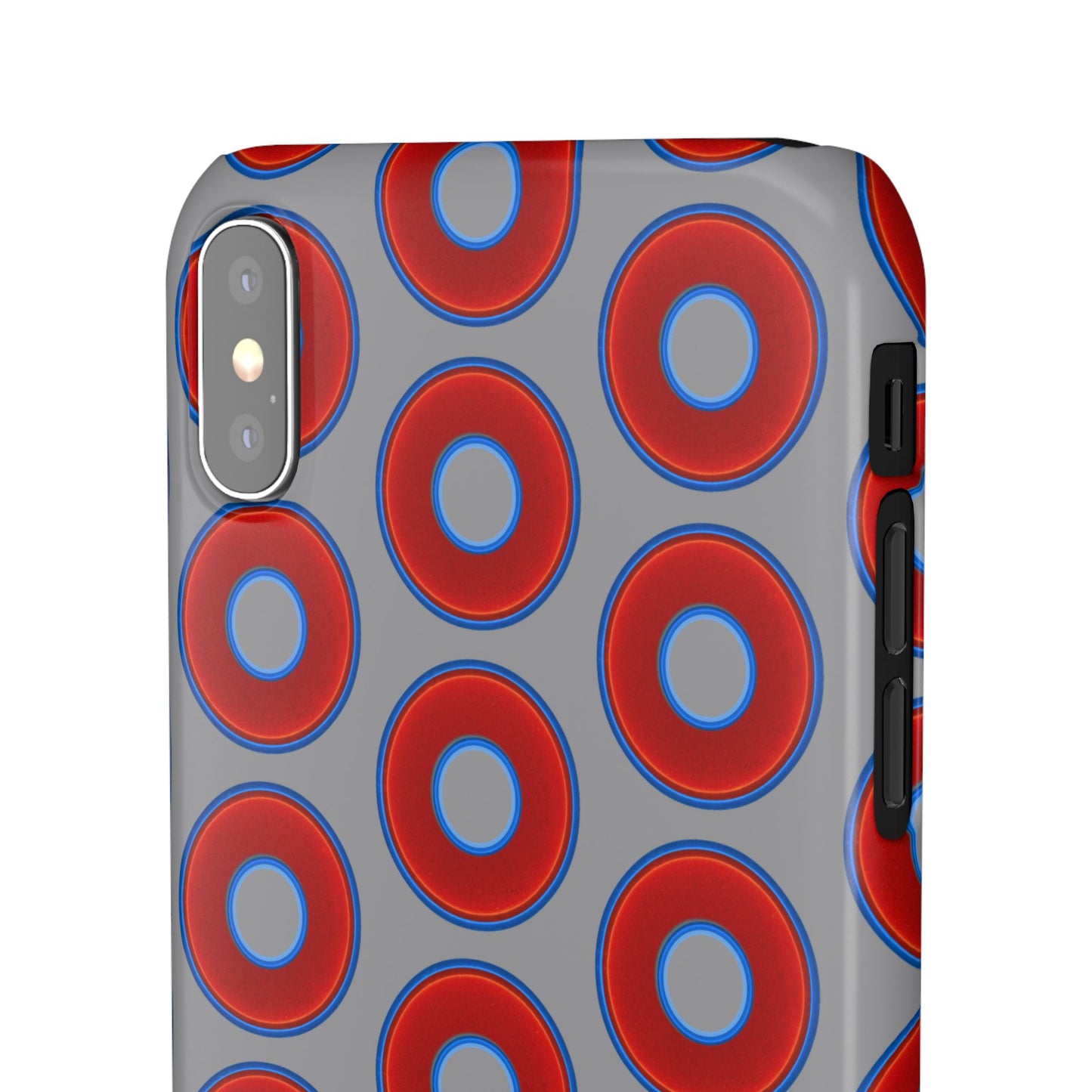 Donut Snap Case - red vivid donut print w/gray background