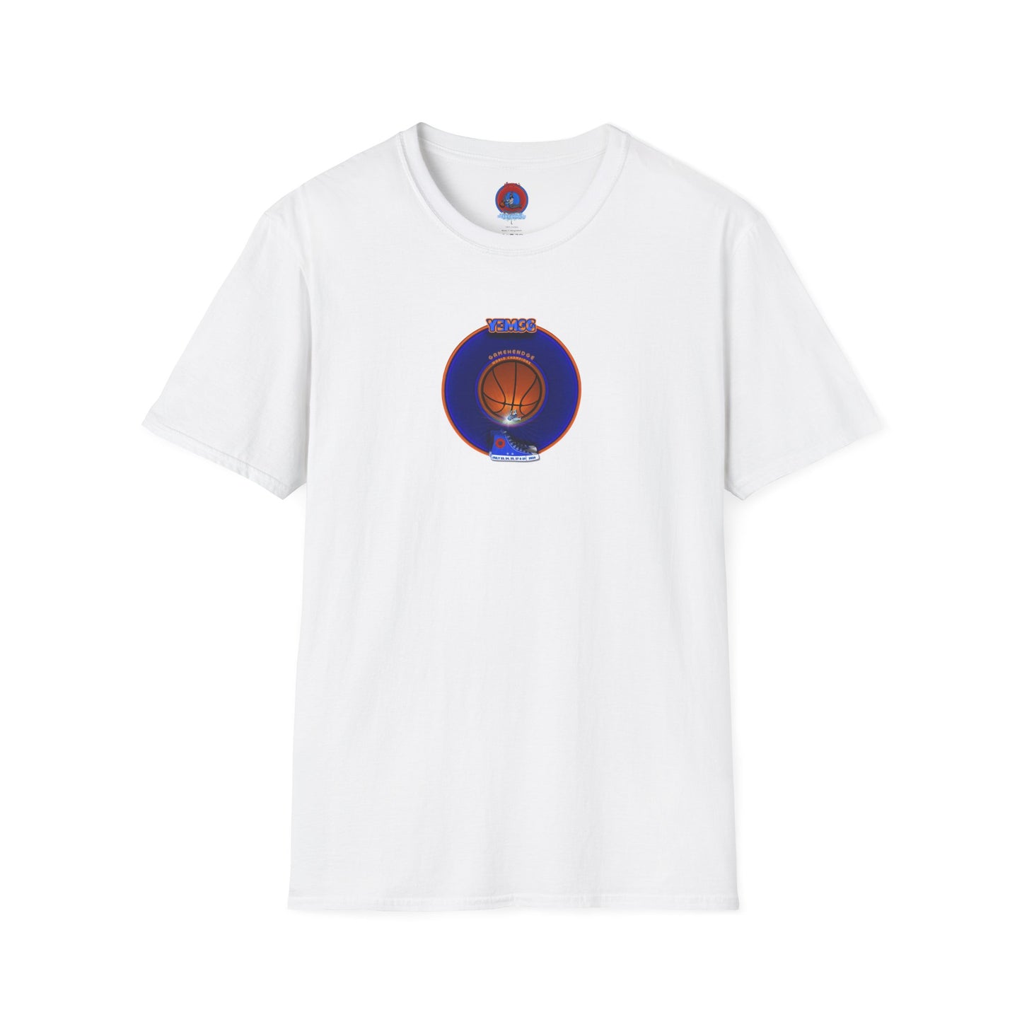 Classic Donut Tee - Unisex Soft-Style - "Diedrich Knickerbocker's Donut" - vivid blue/orange donut - variant 1