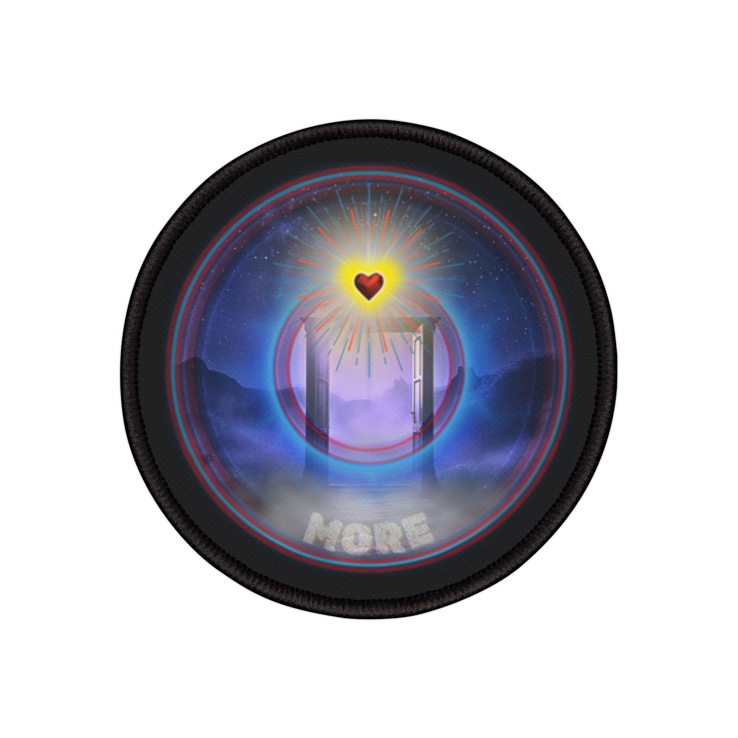 Iron-On Donut Patch - "The More Charitable Donut Patch" - vivid blue pic donut - [*charitable donut]