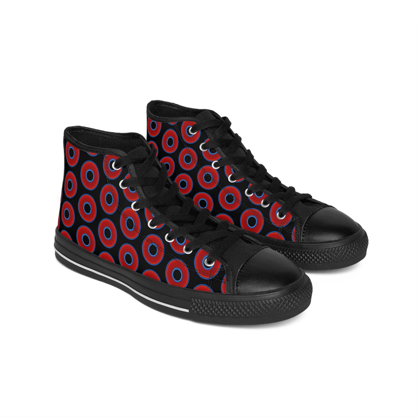 Men's Cushiony Convectors - High Tops - red vivid donuts w/black background
