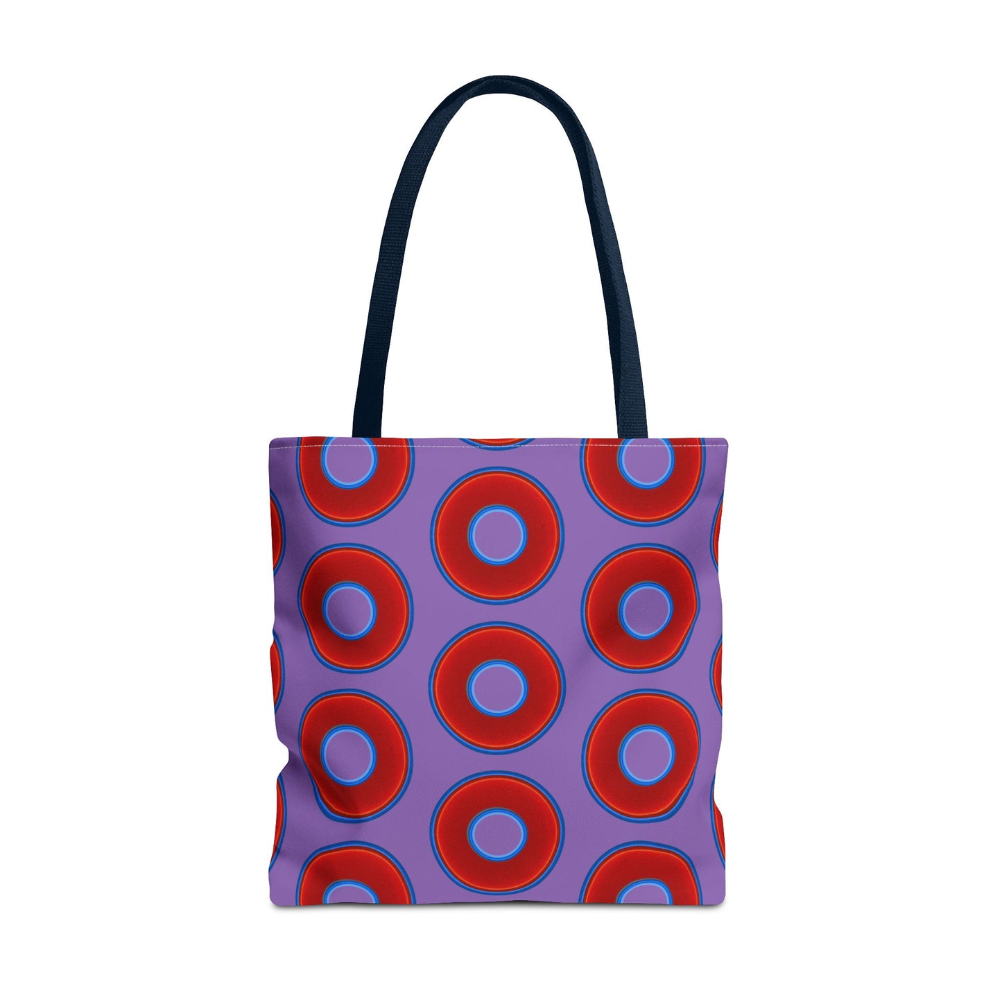 Lumpy Beach/Tote Bag - red vivid donuts w/light purple background
