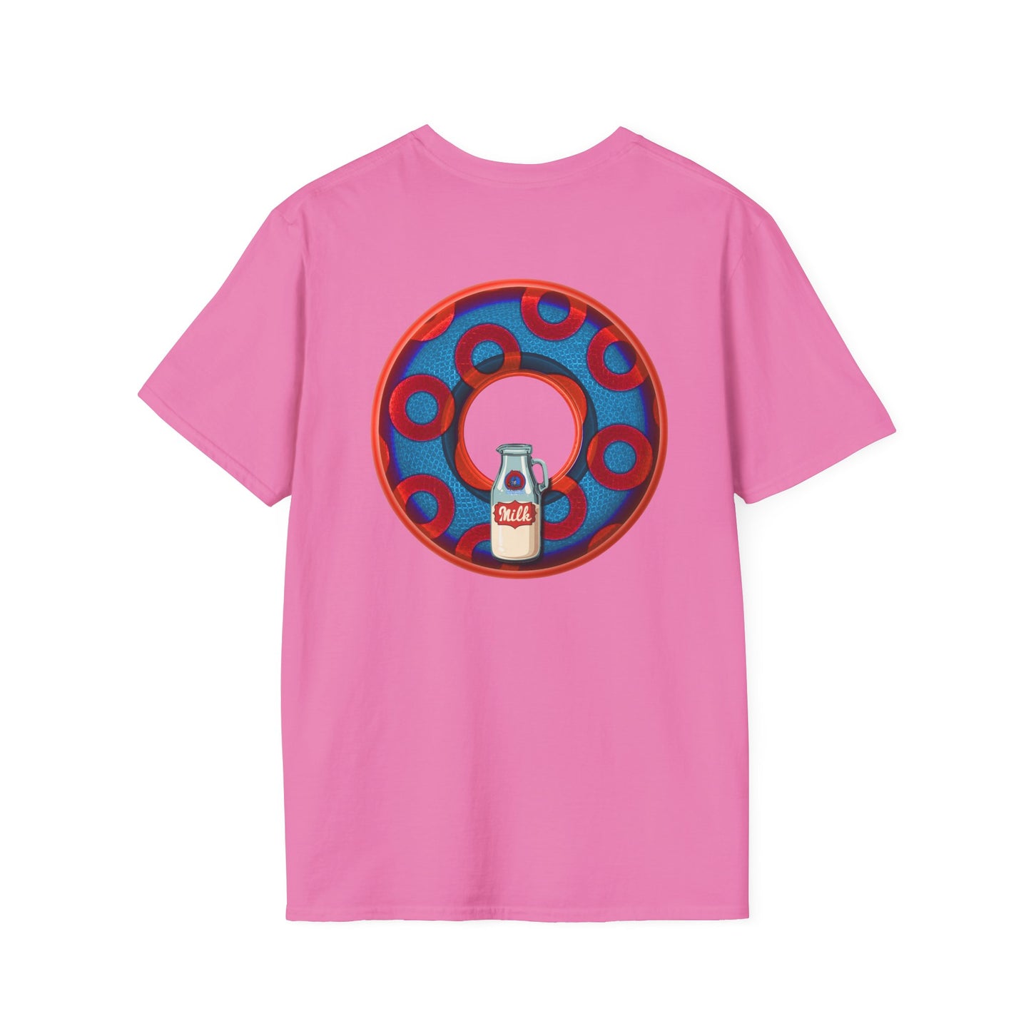 Classic Donut Tee - Unisex Soft-Style - "Wooked Cream - YEMSG Donut " - blue/red rustic paradox donut - variant 1