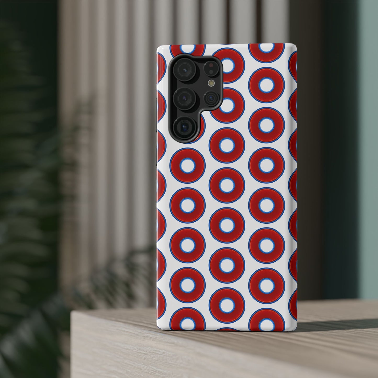 Impact-Resistant Lumpy Donut Case - red vivid donut print w/white background