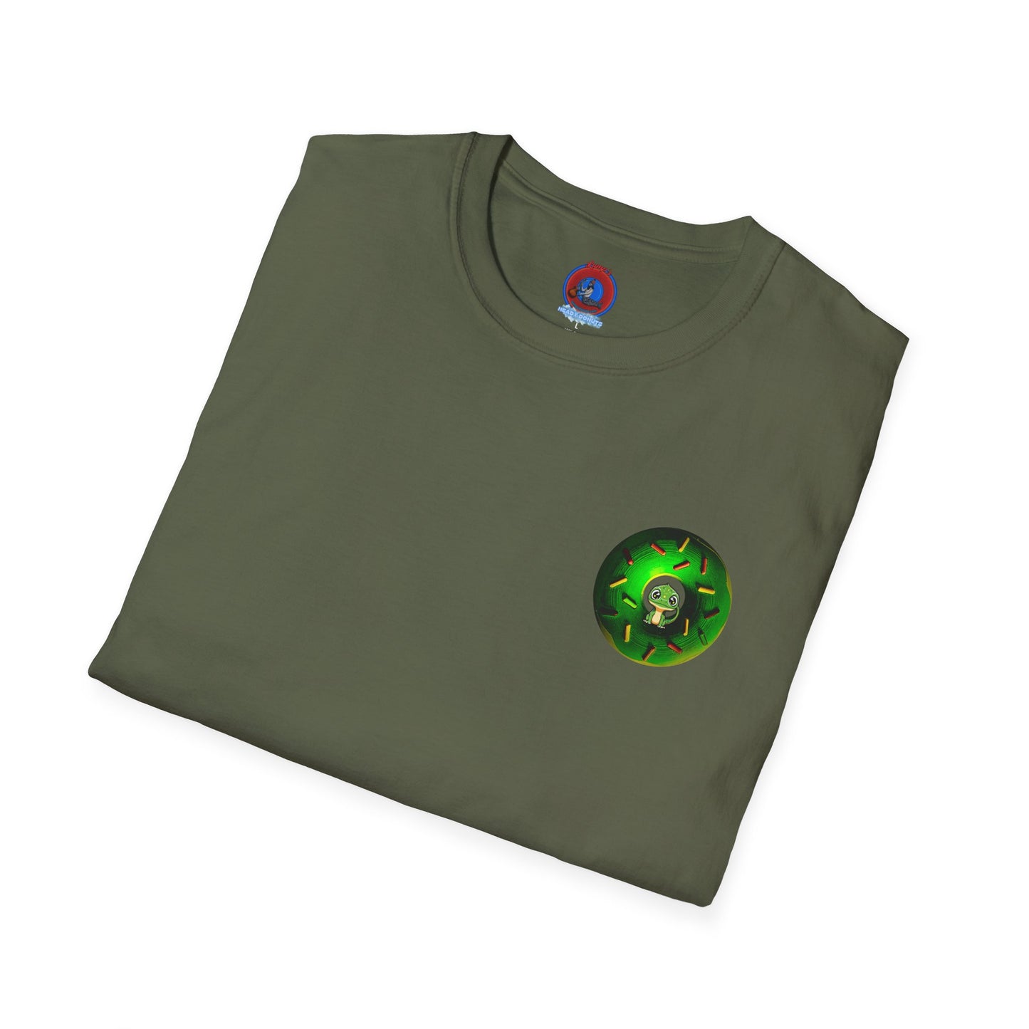 Classic Donut Tee - Unisex Soft-Style - "Baby Rutherford" - green donut - series 1.0
