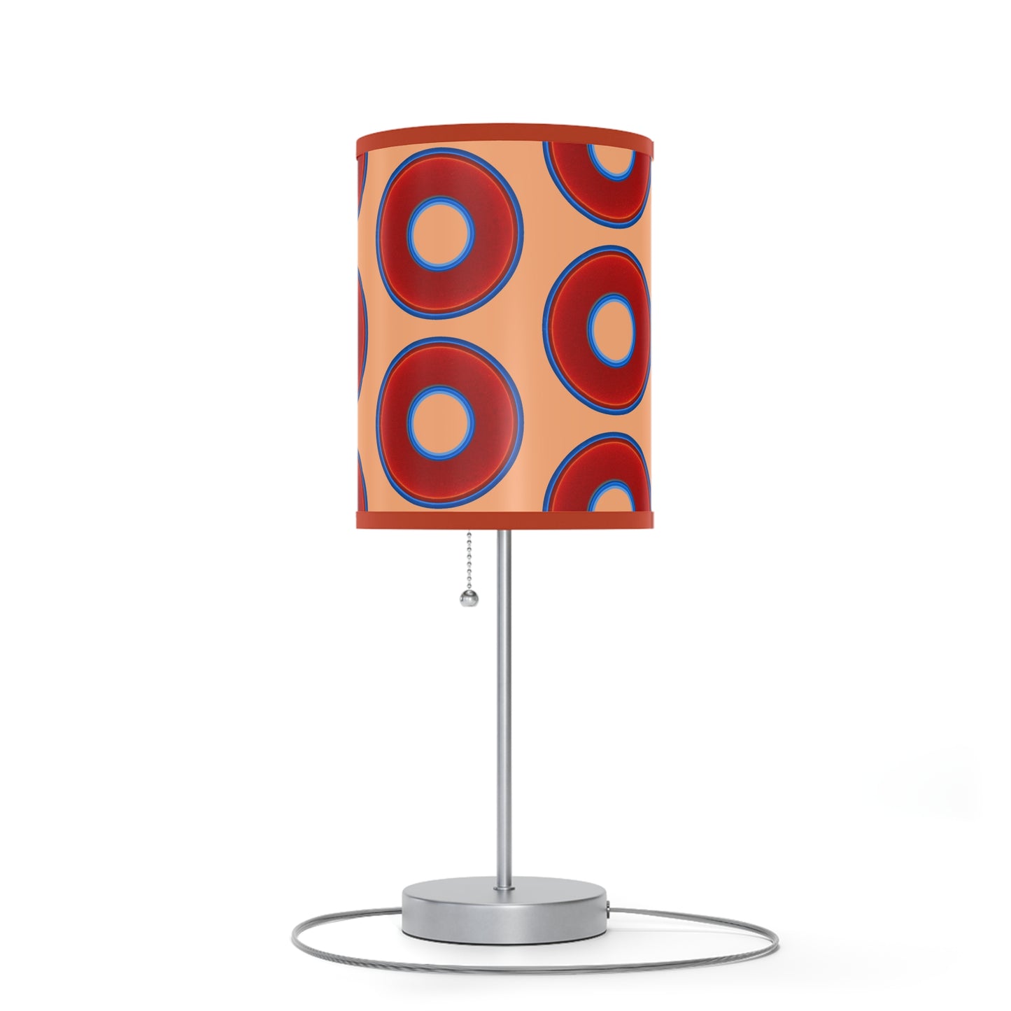 Lumpy Accent Lamps - red vivid donuts w/peach background