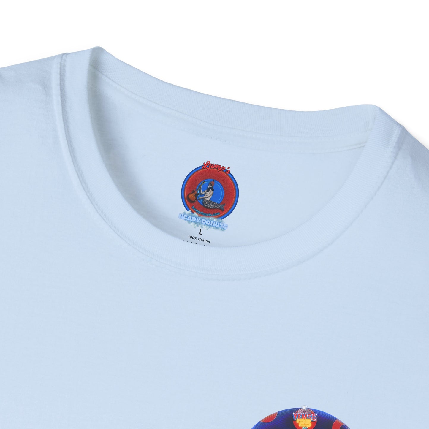 Classic Donut Tee - Unisex Soft-Style - "Blow this Popsicle Stand" - blue/red paradox bomb pop donut - variant 3