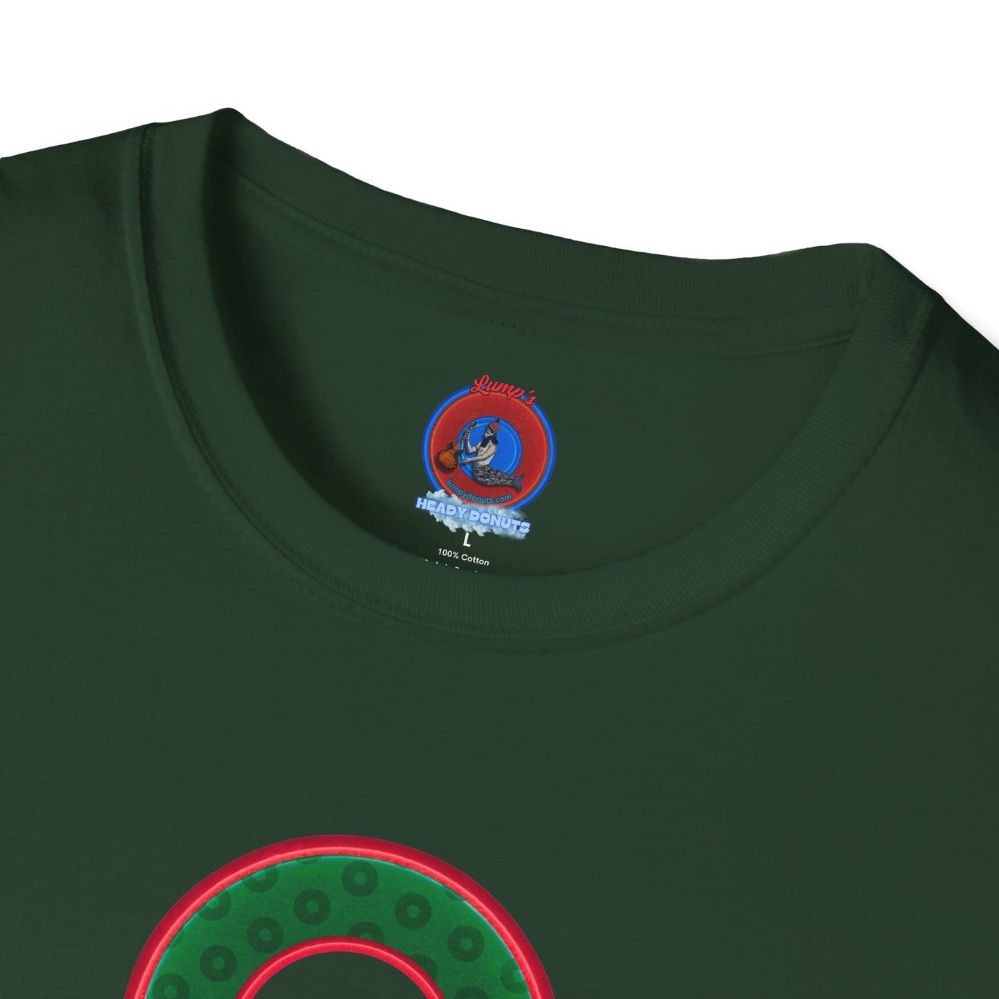 Plain Donuts/Unisex Soft-Style - "Plain Wide Mouthed Paradoxical Donuts" - dark green/red donuts