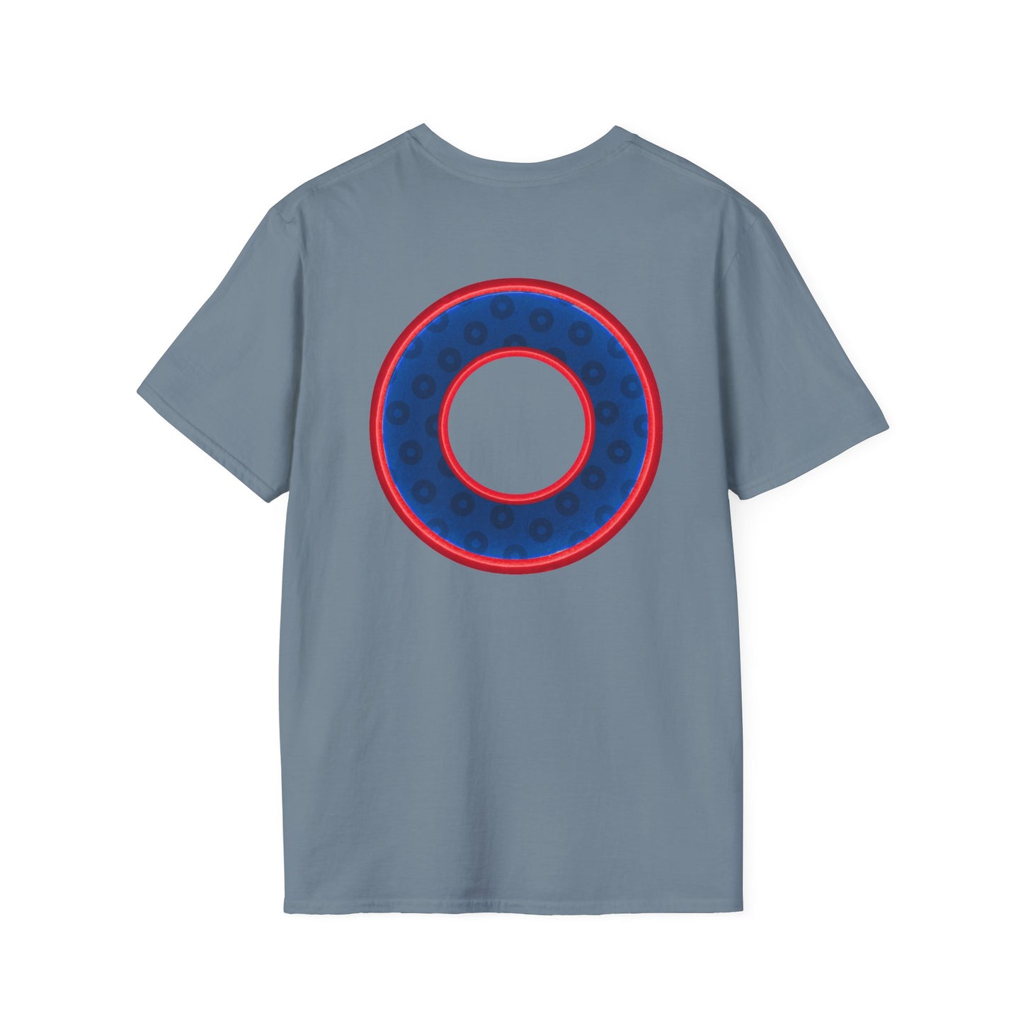 Plain Donuts/Unisex Soft-Style - "Plain Wide Mouthed Paradoxical Donuts" - dark blue/red donuts