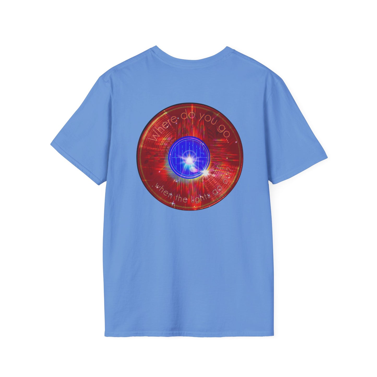Classic Donut Tee - Unisex Soft-Style - "Harry's Hoodlum Donut" - series 1.0  - variant 1 - red donut/lights on
