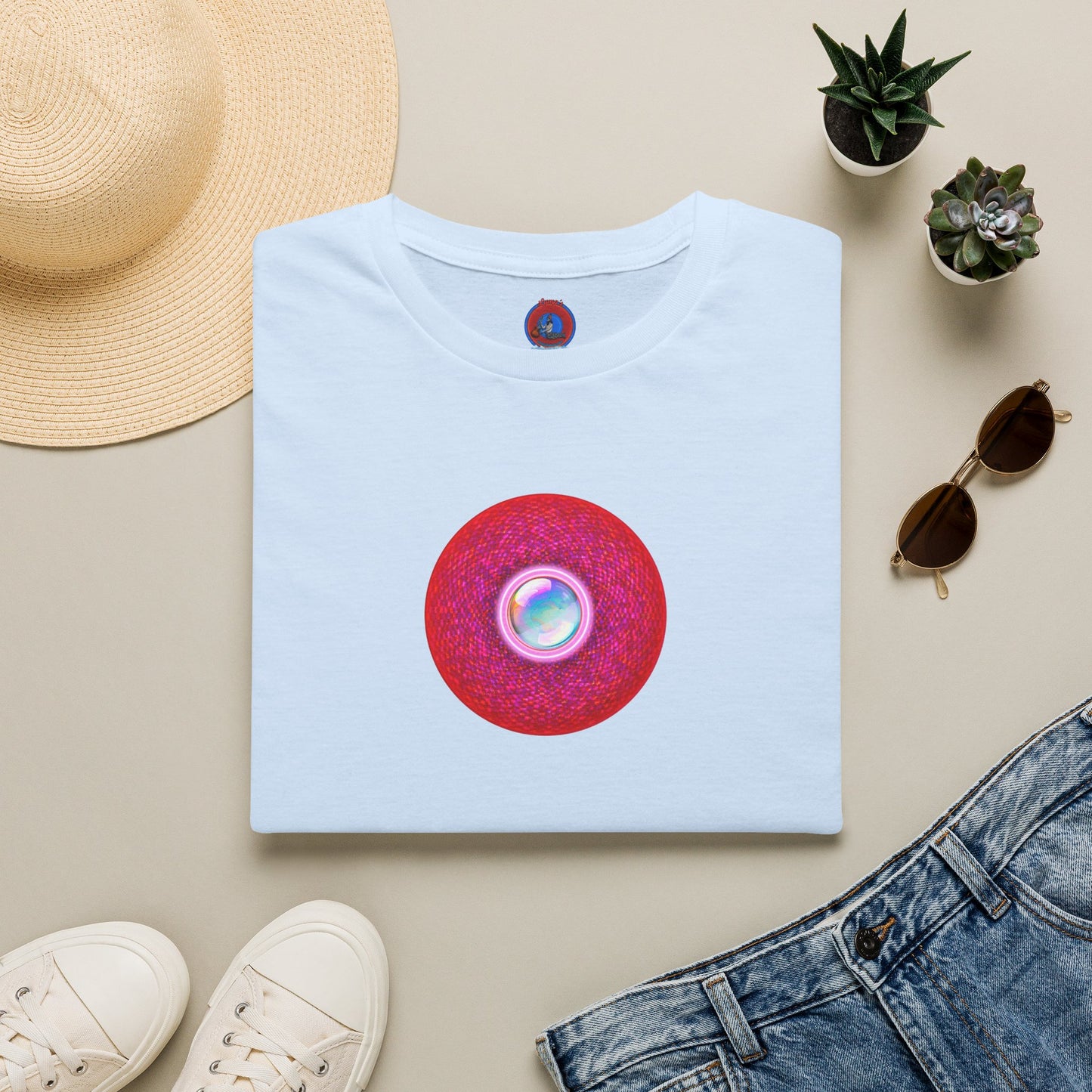 Classic Donut Tee - Unisex Soft-Style - "The Crystal Ballers Donut' - magenta pixilated donut