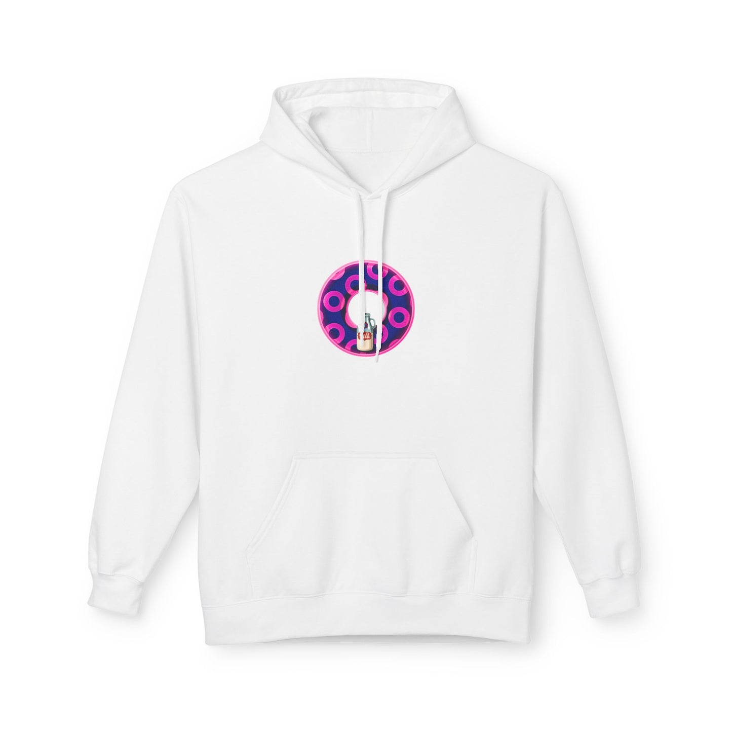 Fleece Harry Hoodies [Midweight Soft-style] - "Wooked Cream Dairy - YEMSG Donut" - blue/magenta rustic paradox donut - variant 5