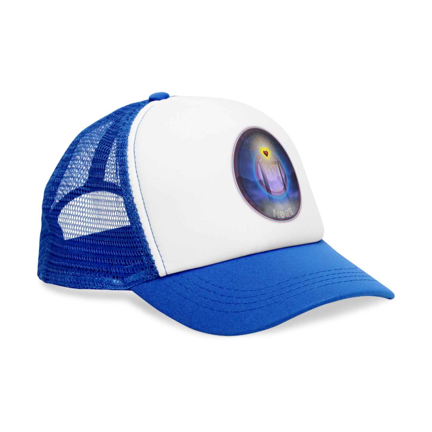 Lumpy Trucker Hat - "The More Charitable Donut" - blue picture donut [*100% of profit to charity]