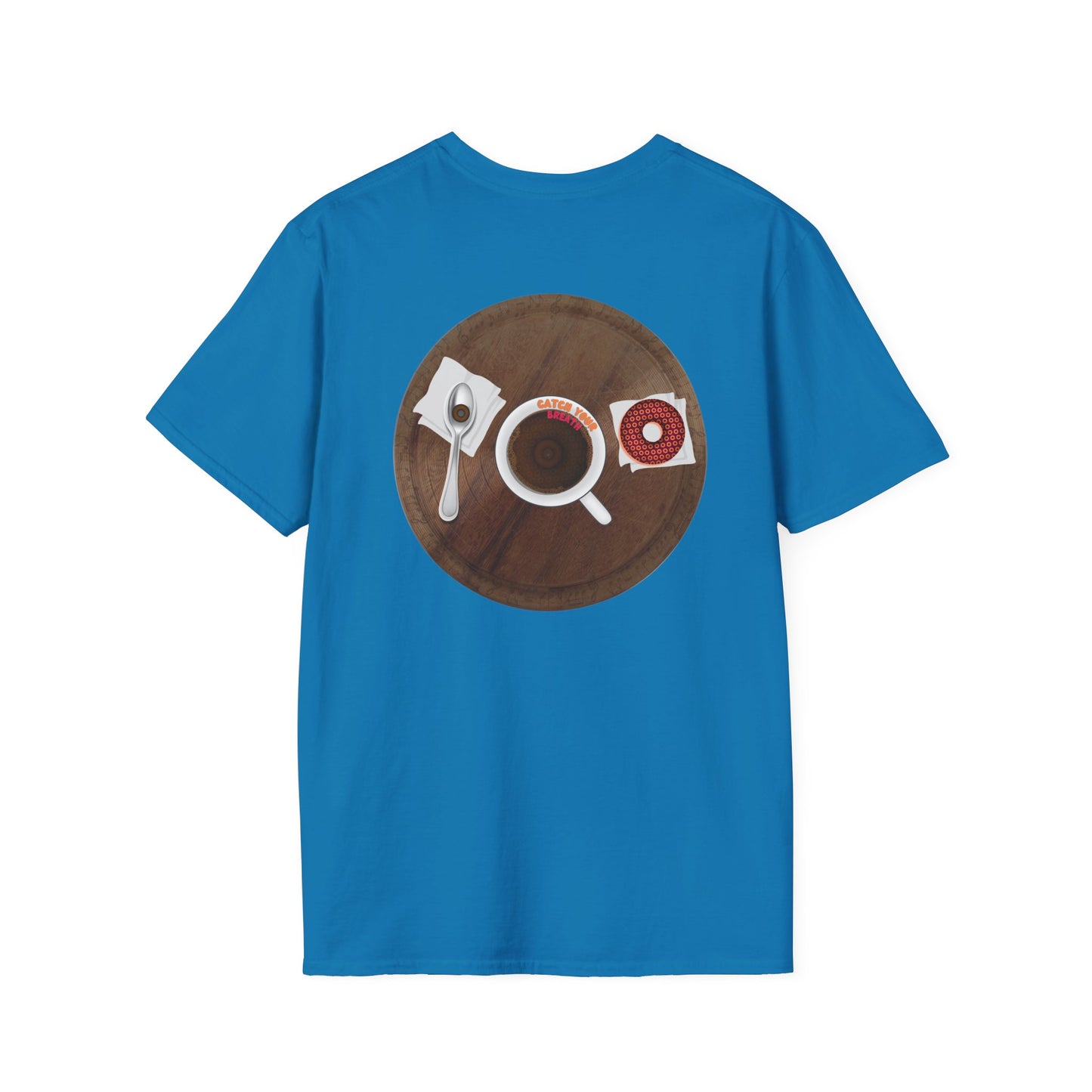 Coffee Traders Tee - Unisex Soft-Style - "Columbia House CDs " - paradoxical donut - 2 - logo front/coffee back