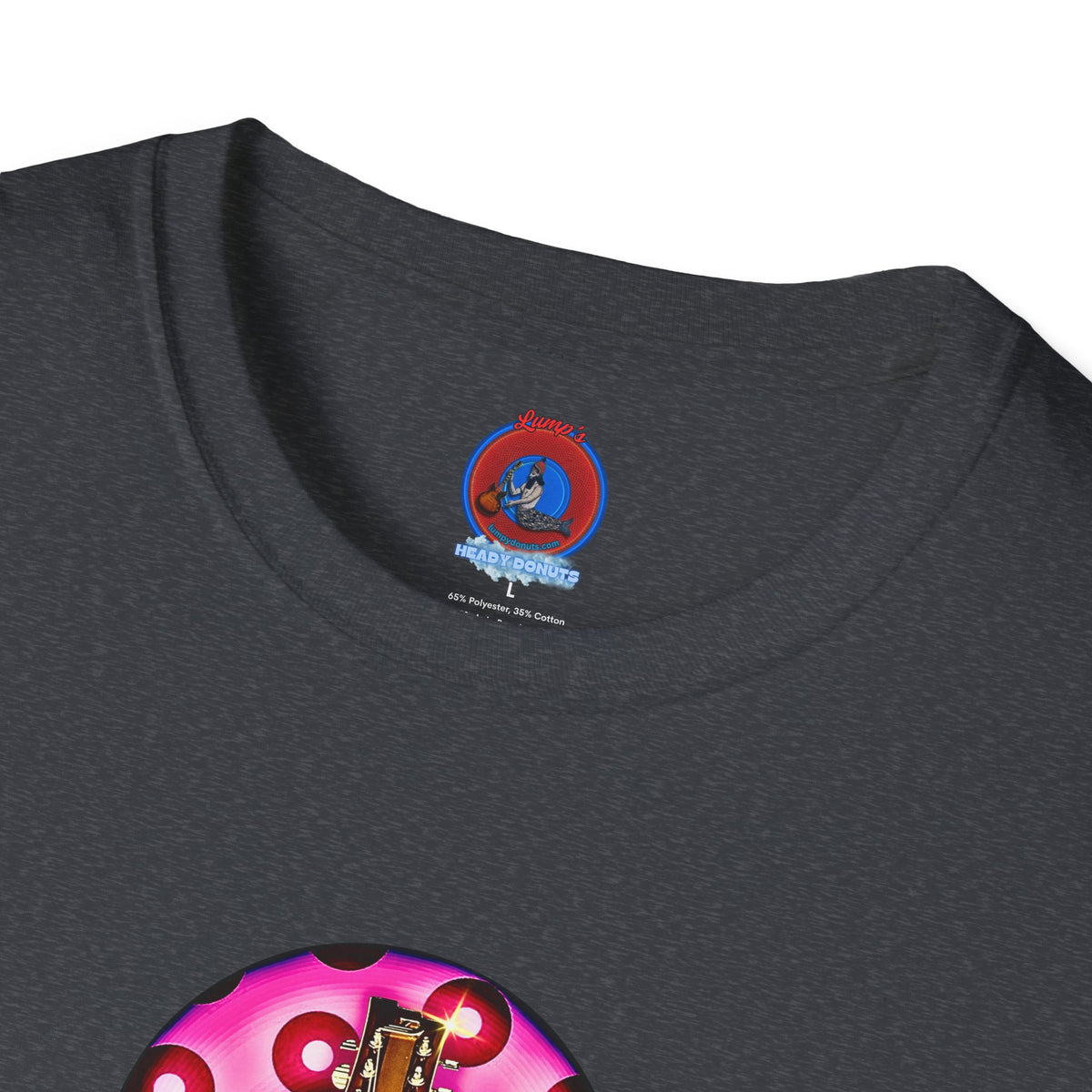 Classic Donut Tee - Unisex Soft-Style - "Would You Be My Donut?" - paradoxical bubblegum pink/red donut - variant 2