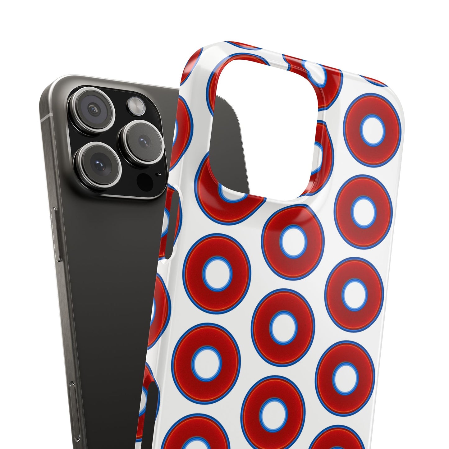 Lumpy Donut Snap Case - red vivid donut print w/white background