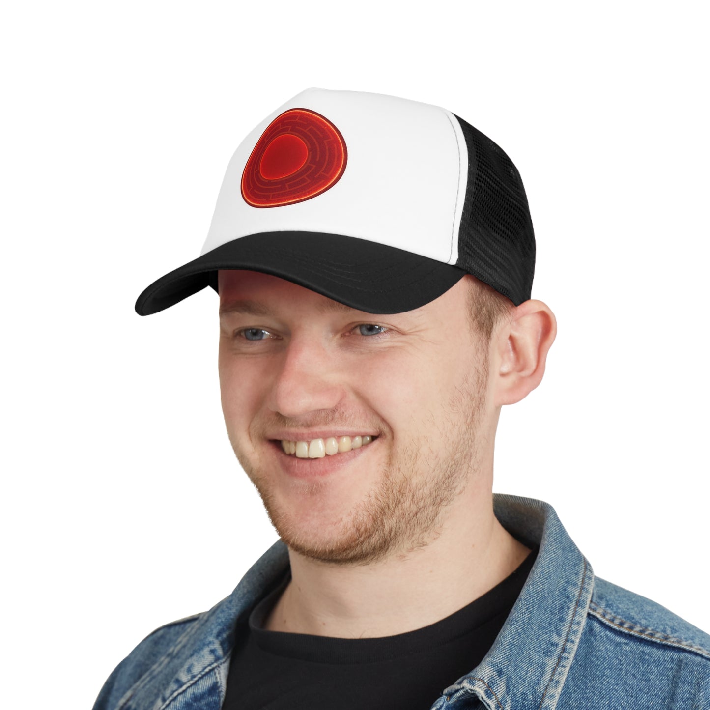 Lumpy Trucker Hat - "The Amazing Lumpy Donut Trucker Hat" - variant 2 - red donut