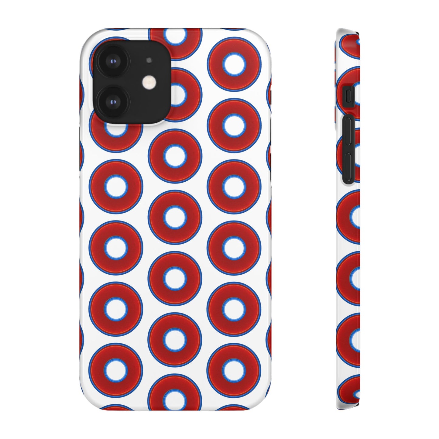 Lumpy Donut Snap Case - red vivid donut print w/white background