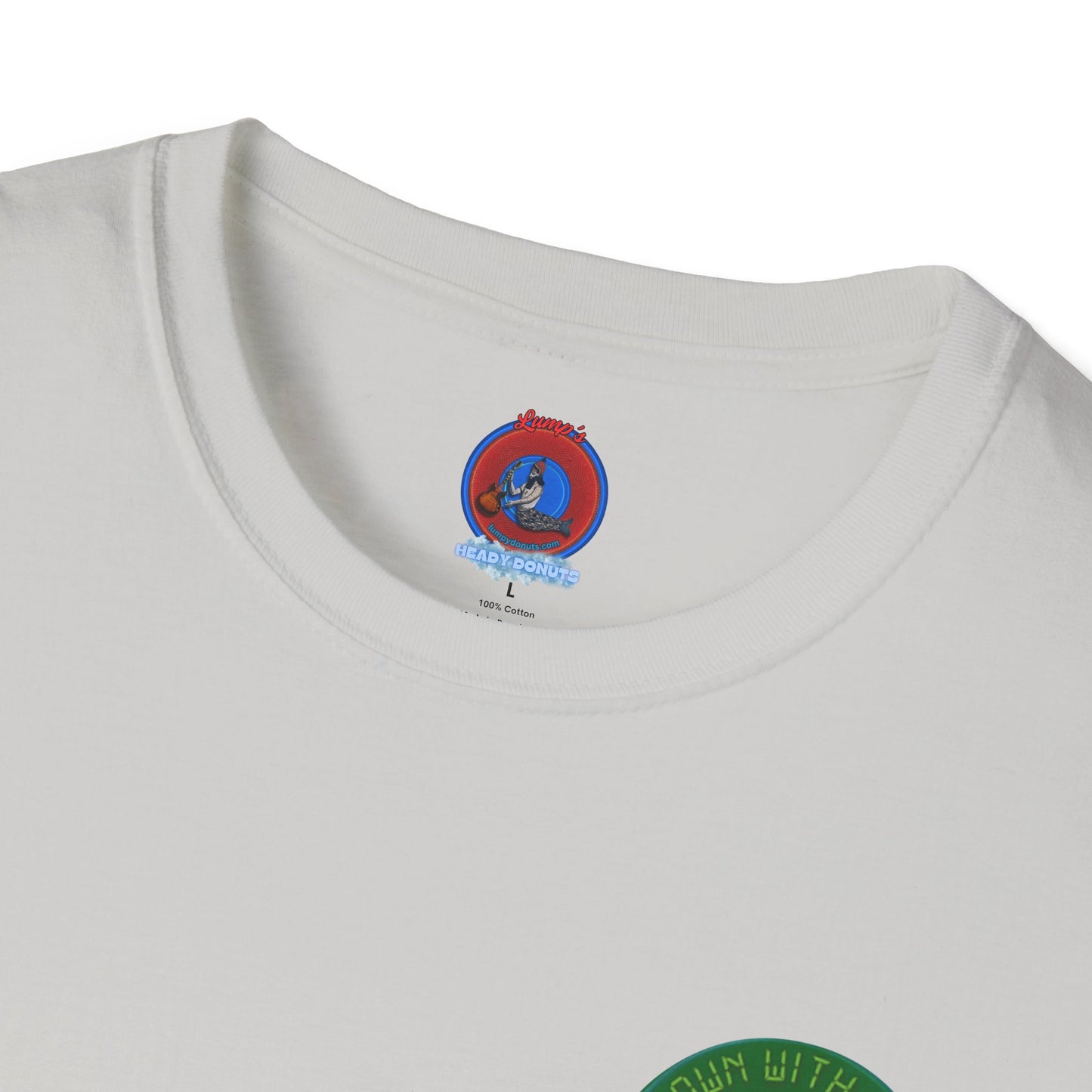 Classic Donut Tee - Unisex Soft-Style - "Down with this Donut Tee" - green donut