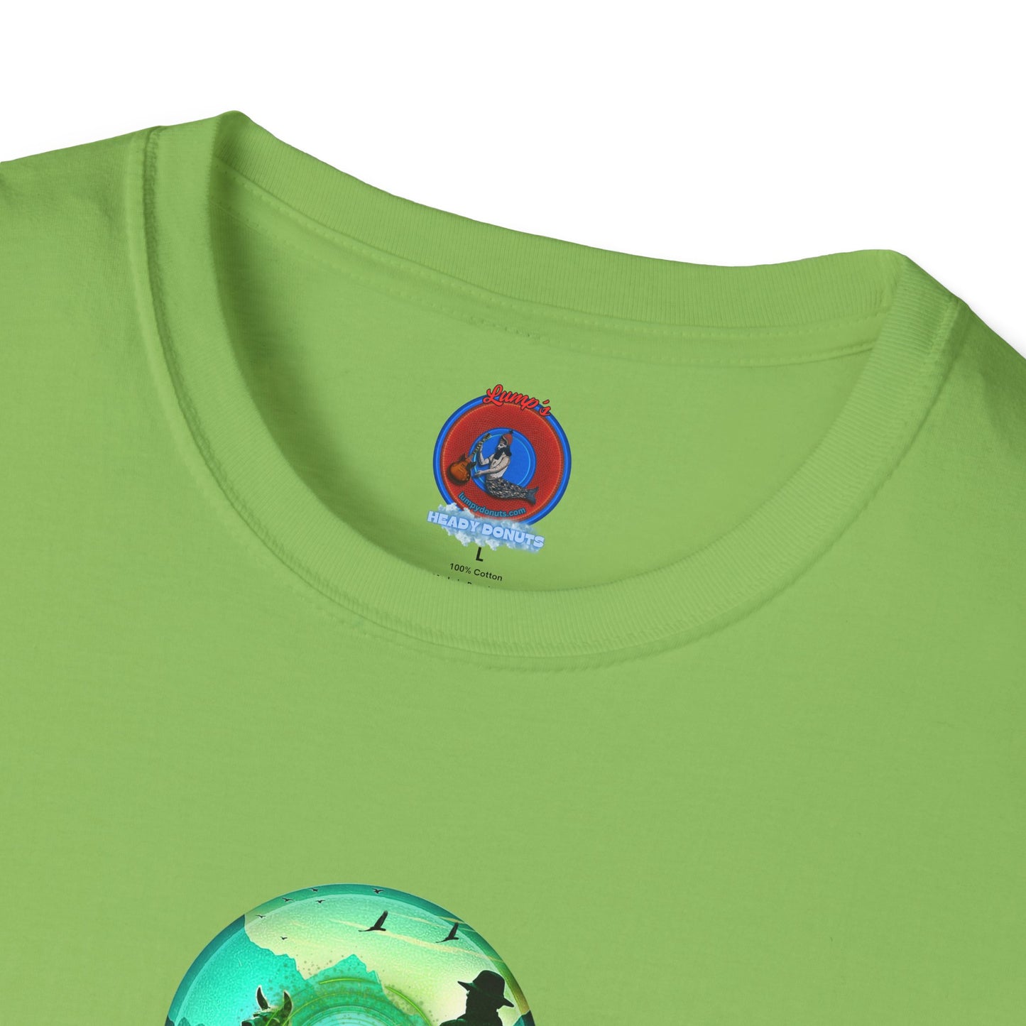 Lumpy Coffee Traders Tee - Unisex Soft-Style - "Taboo, taboot!" - paradoxical logo donut - variant 2 - taboo, taboot front/logo back