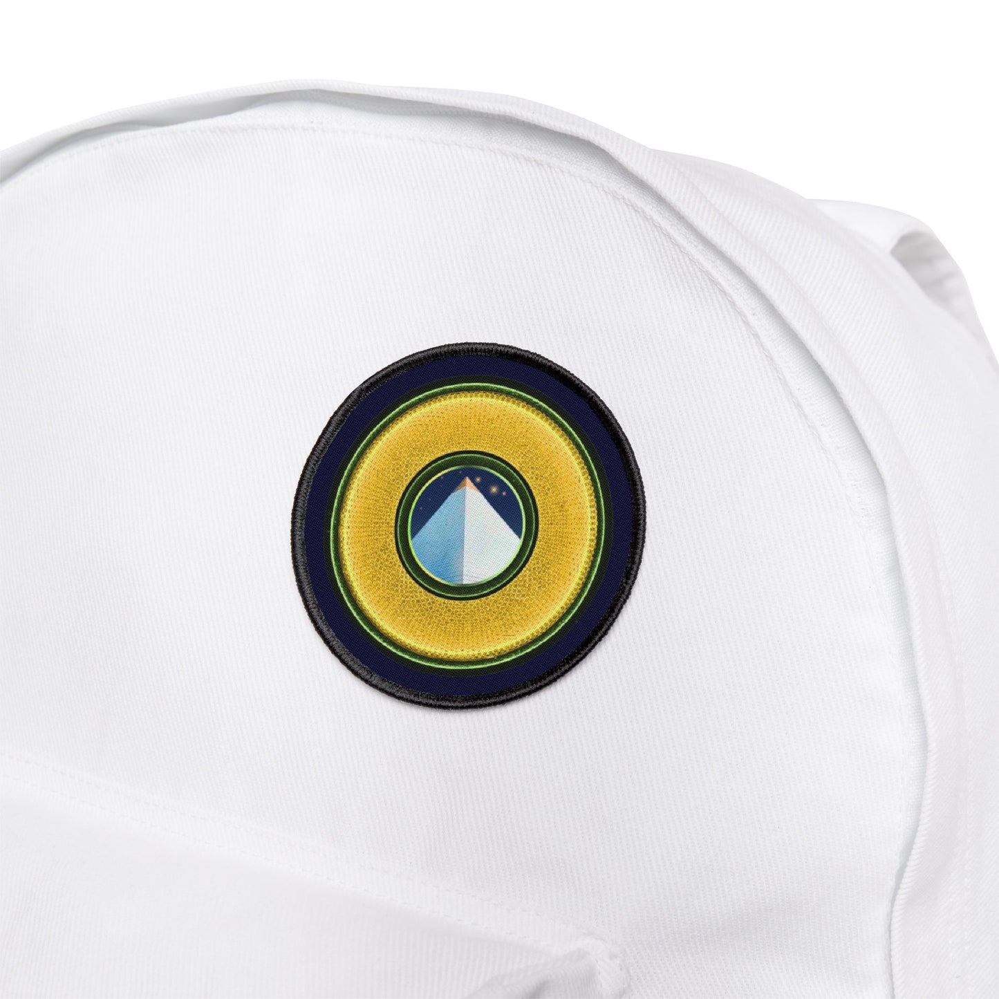 Iron-On Donut Patch - "Limestone Donut Patches so Large" - rustic golden donut - variant 3