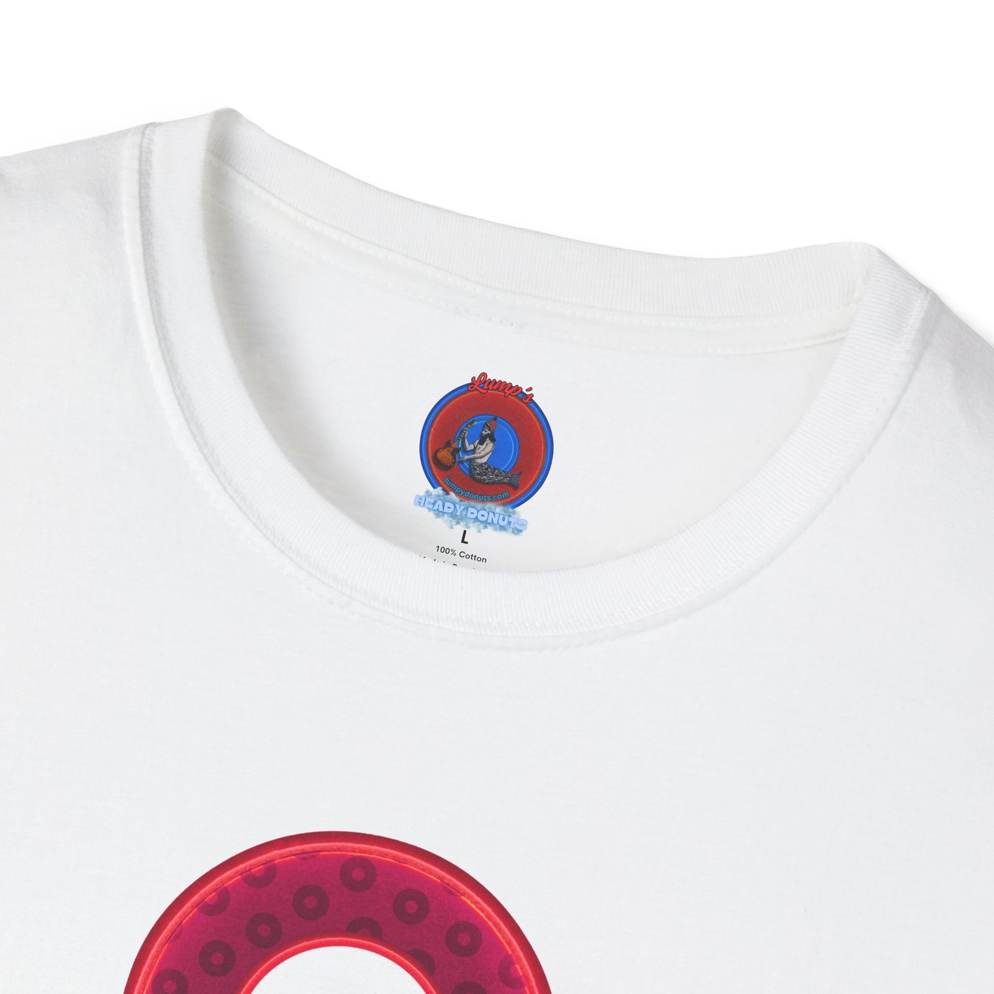 Plain Donuts/Unisex Soft-Style - "Plain Wide Mouthed Paradoxical Donuts" - dark red/bright red donuts