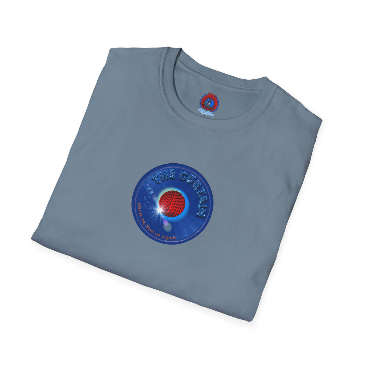 Classic Donut Tee - Unisex Soft-Style - "The Donut Without" - series 1.0  - variant 1 - vivid blue record donut
