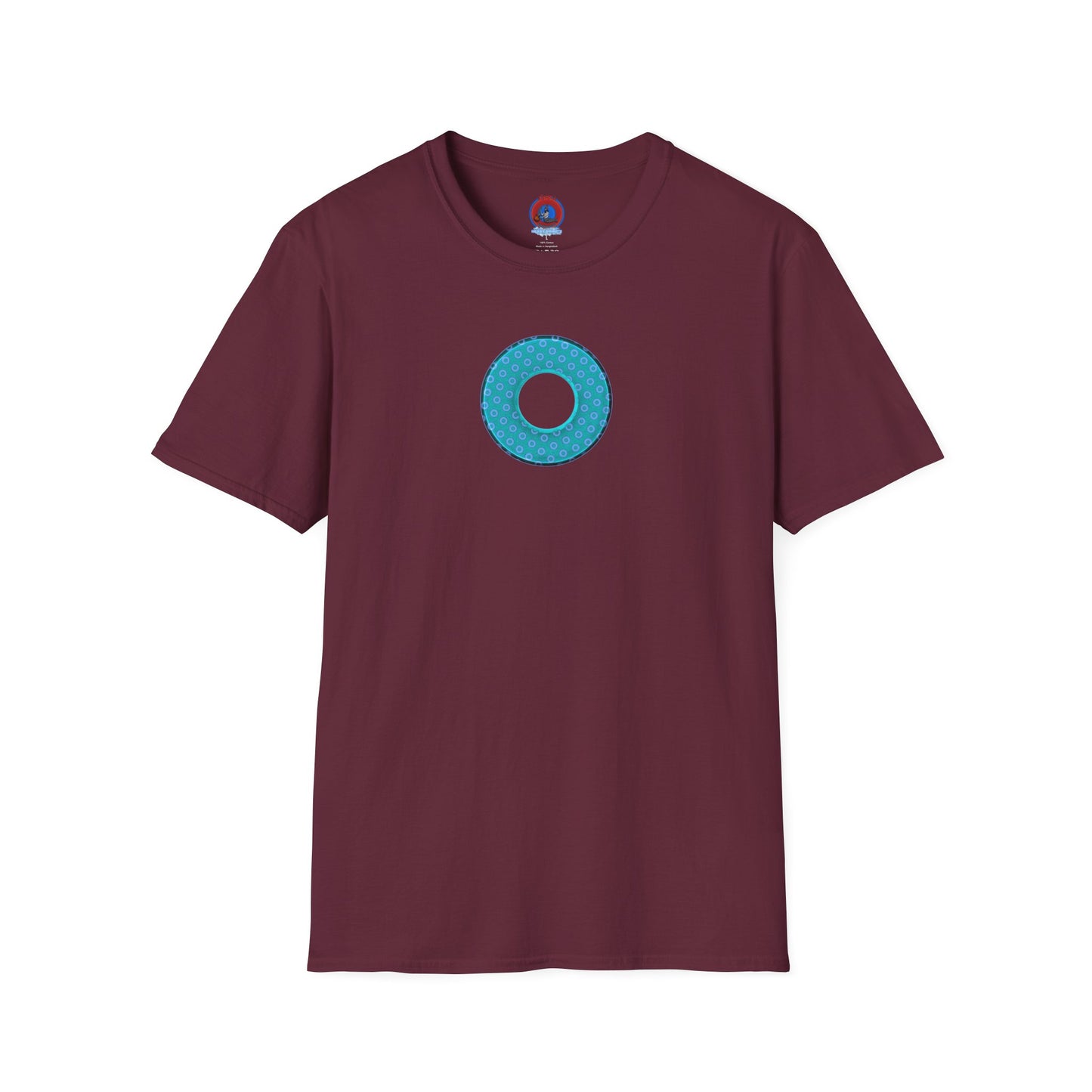 Plain Donuts/Unisex Soft-Style - "Plain Electric Paradoxical Donuts" - light teal/purple donuts