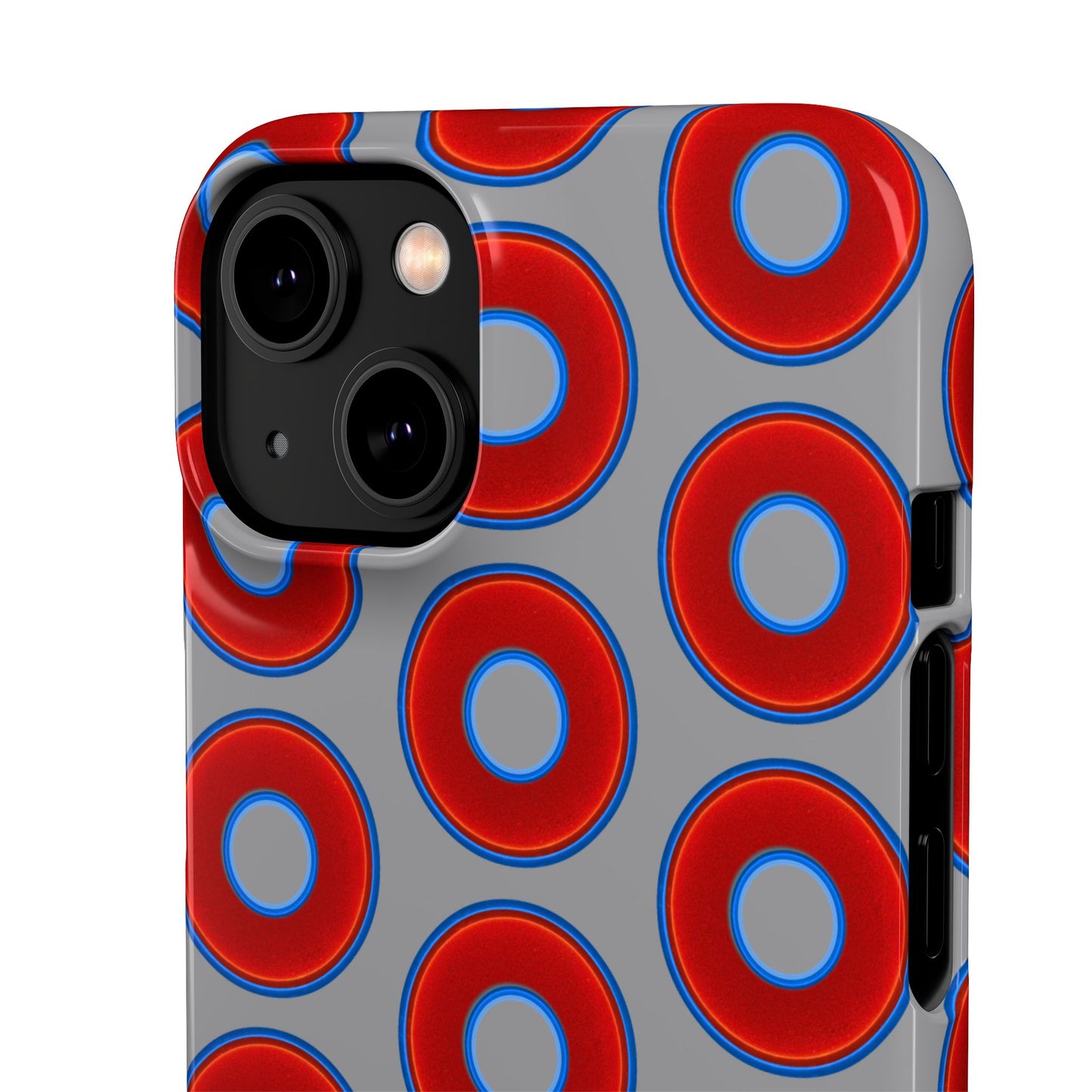 Donut Snap Case - red vivid donut print w/gray background
