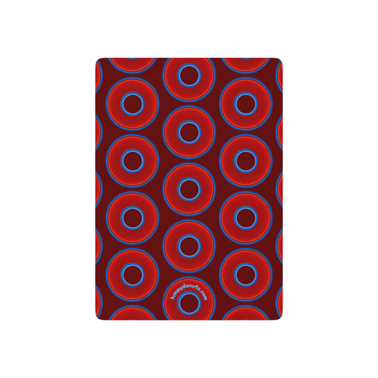 Lumpy Donut Playing Decks - 52-cards - red vivid donuts w/dark red background