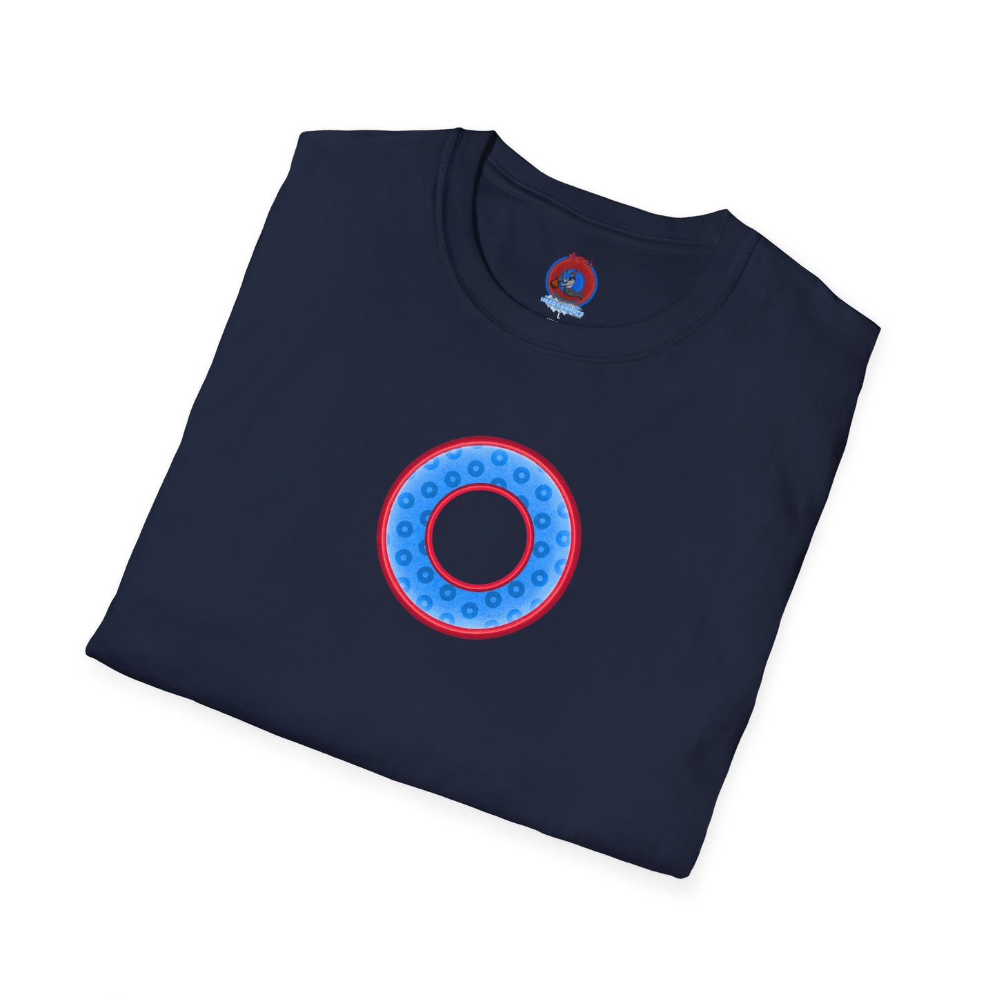 Plain Donuts/Unisex Soft-Style - "Plain Wide Mouthed Paradoxical Donuts" - light blue/red donuts