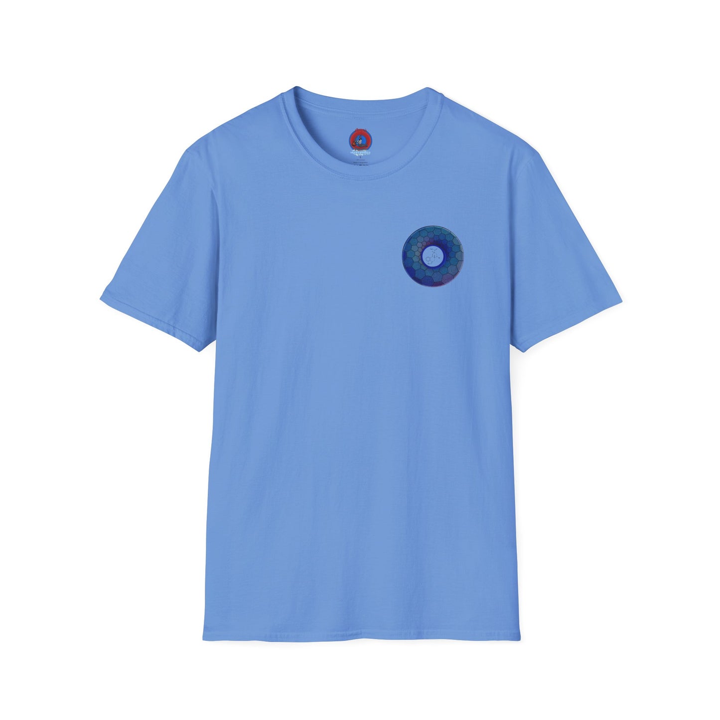 Classic Donut Tee - Unisex Soft-Style - "Dr. Albert Hofmann's Favorite Donut" - series 1.0  - variant 2 - blue hexadonut