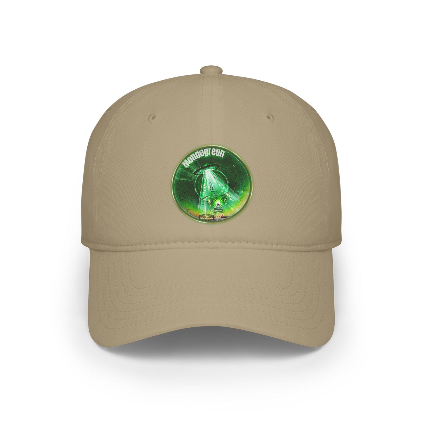 Lumpy Donut Baseball Cap - "Close Encounters of the Delaware Kind" - variant 2 - vivid green record donut w/