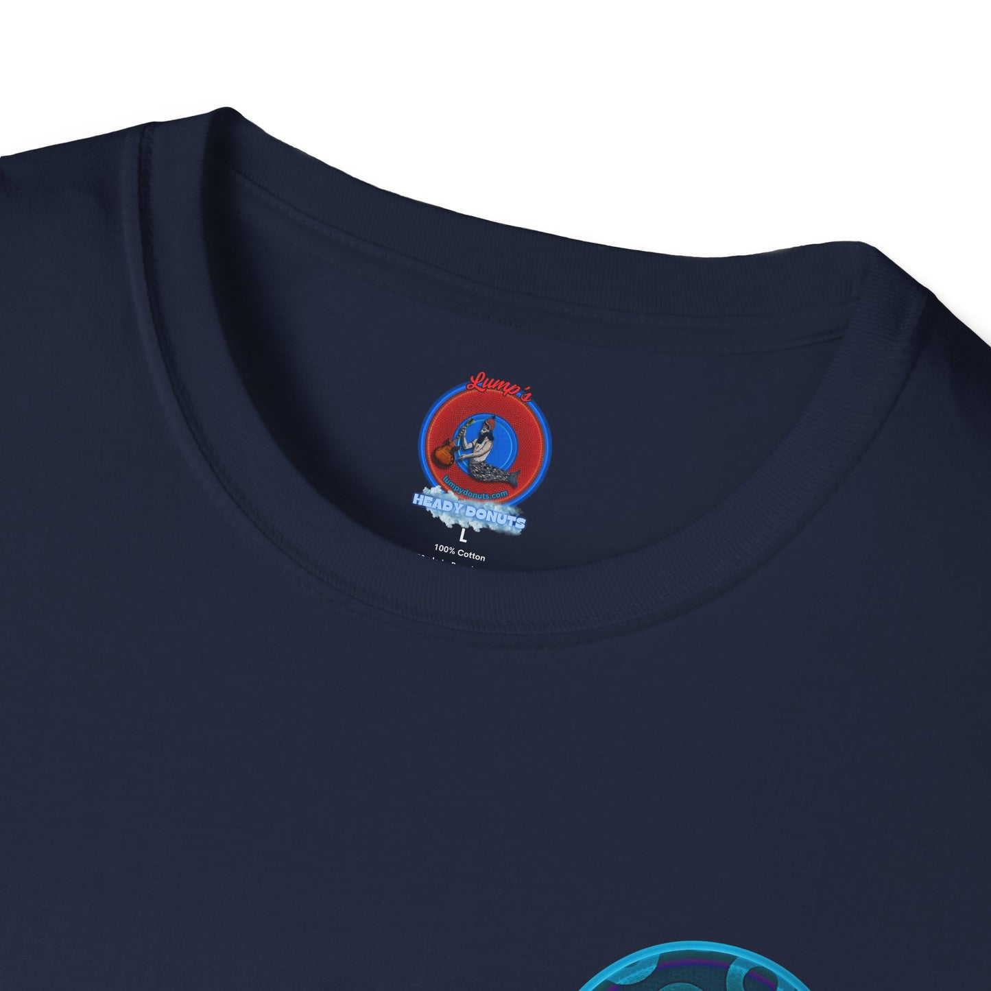 Classic Donut Tee - Unisex Soft-Style - "Wooked Cream - YEMSG Donut " - blue/teal rustic paradox donut - variant 7