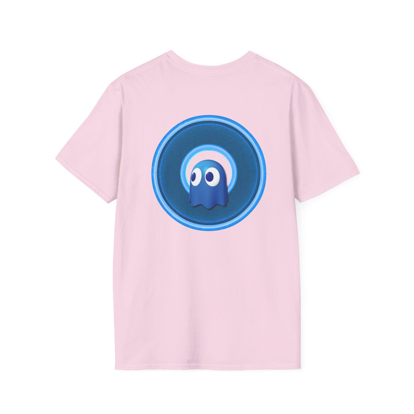 Classic Donut Tee - Unisex Soft-Style - "The Story of the Donut - a Ghostly Good Time" - variant 2 - blue/light blue rustic donut