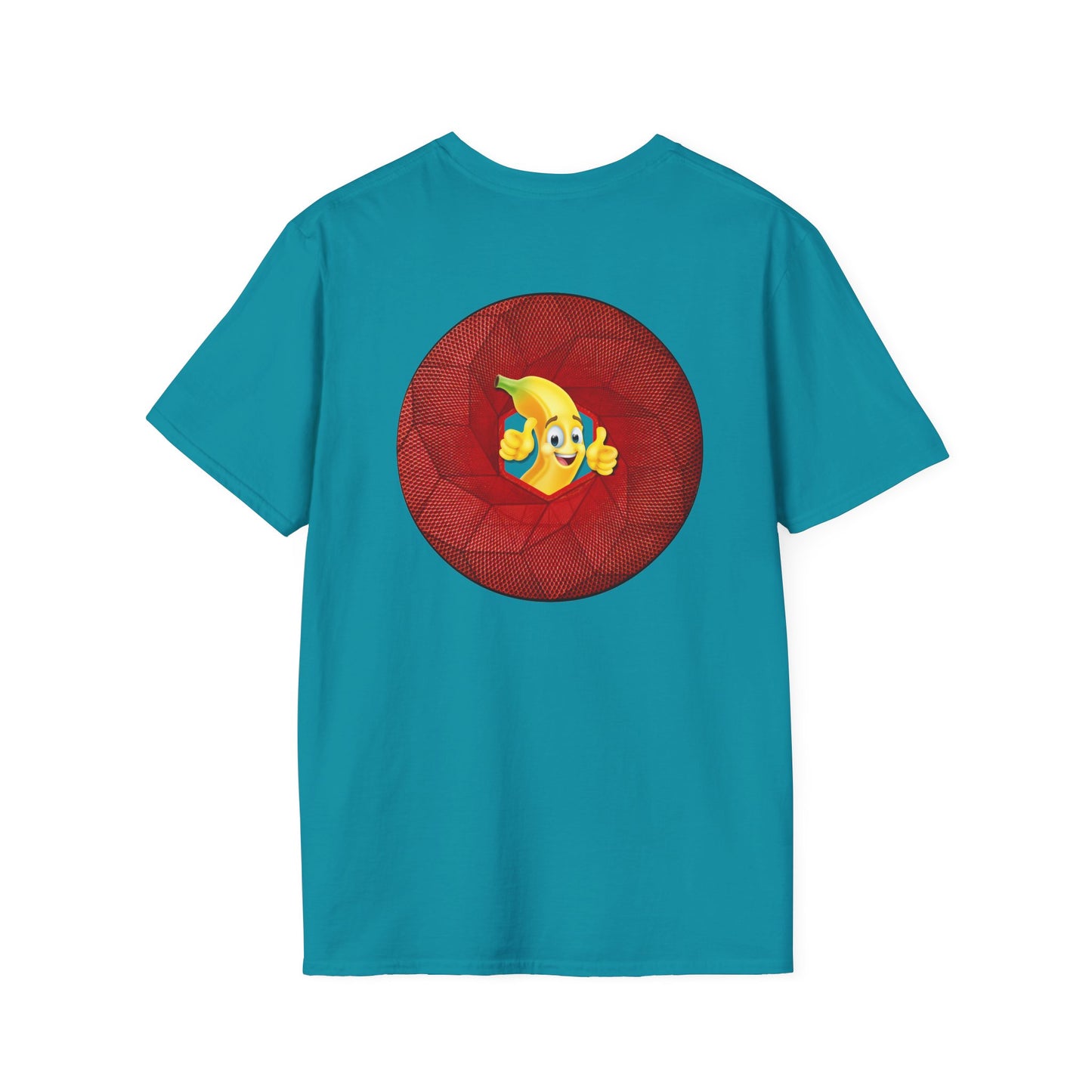 Classic Donut Tee - Unisex Soft-Style - "Dis sheet, it's bananas!" - series 1.0 - variant 1 - cubed red donut