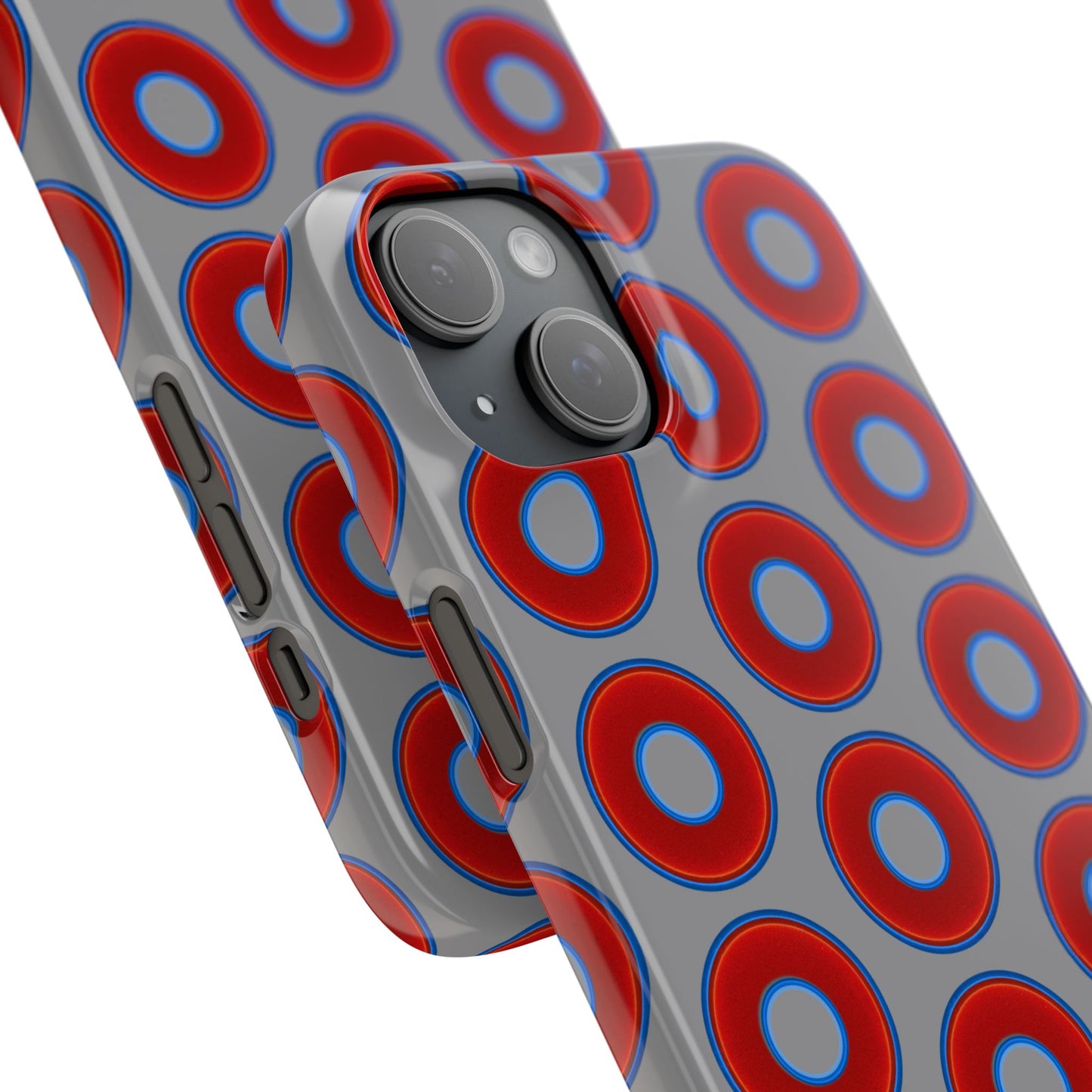 Donut Snap Case - red vivid donut print w/gray background
