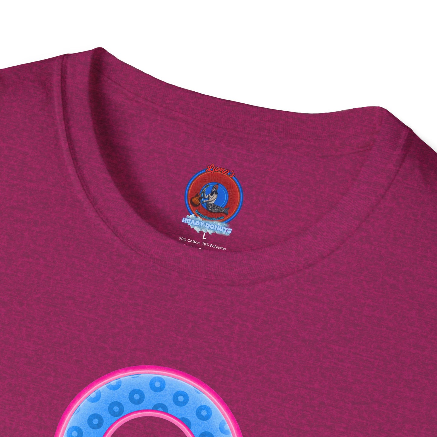 Plain Donuts/Unisex Soft-Style - "Plain Wide Mouthed Paradoxical Donuts" - light blue/pink donuts