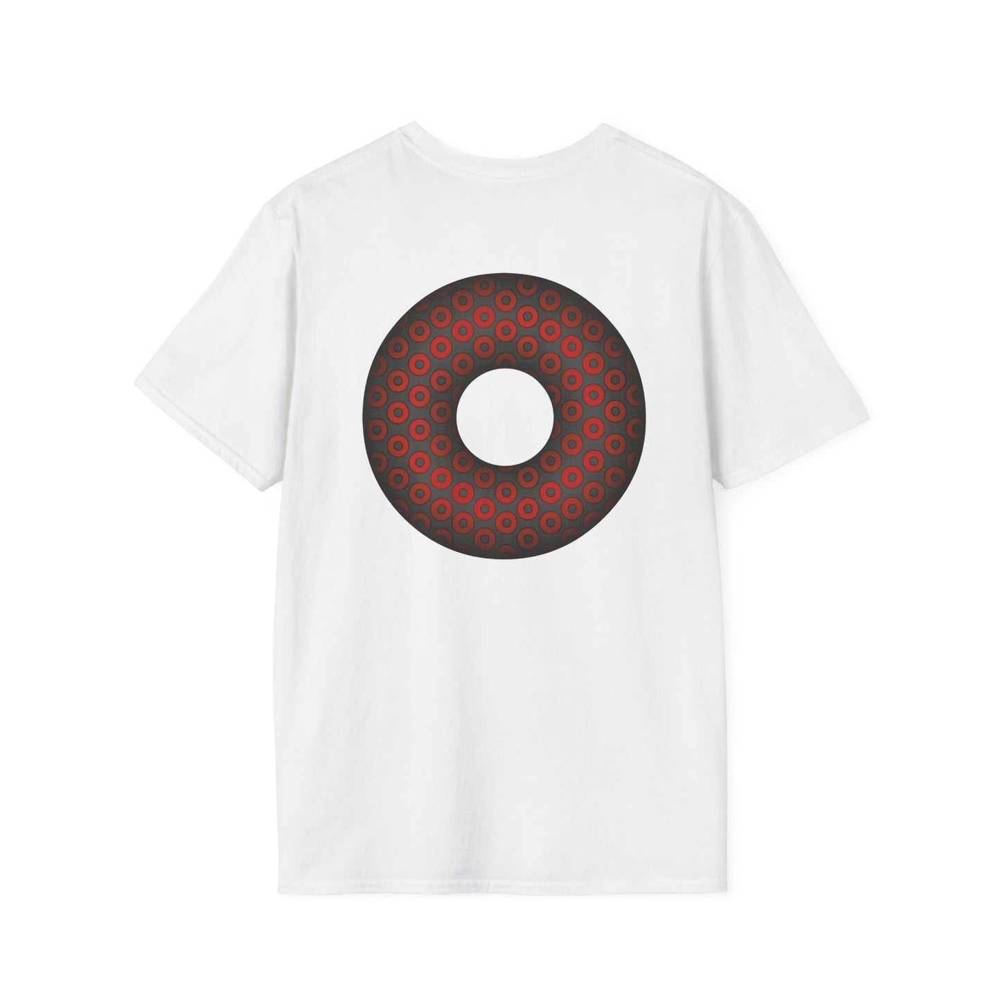 Plain Donuts/Unisex Soft-Style - "Plain Paradoxical Grided Donut" - red/dark gray donuts